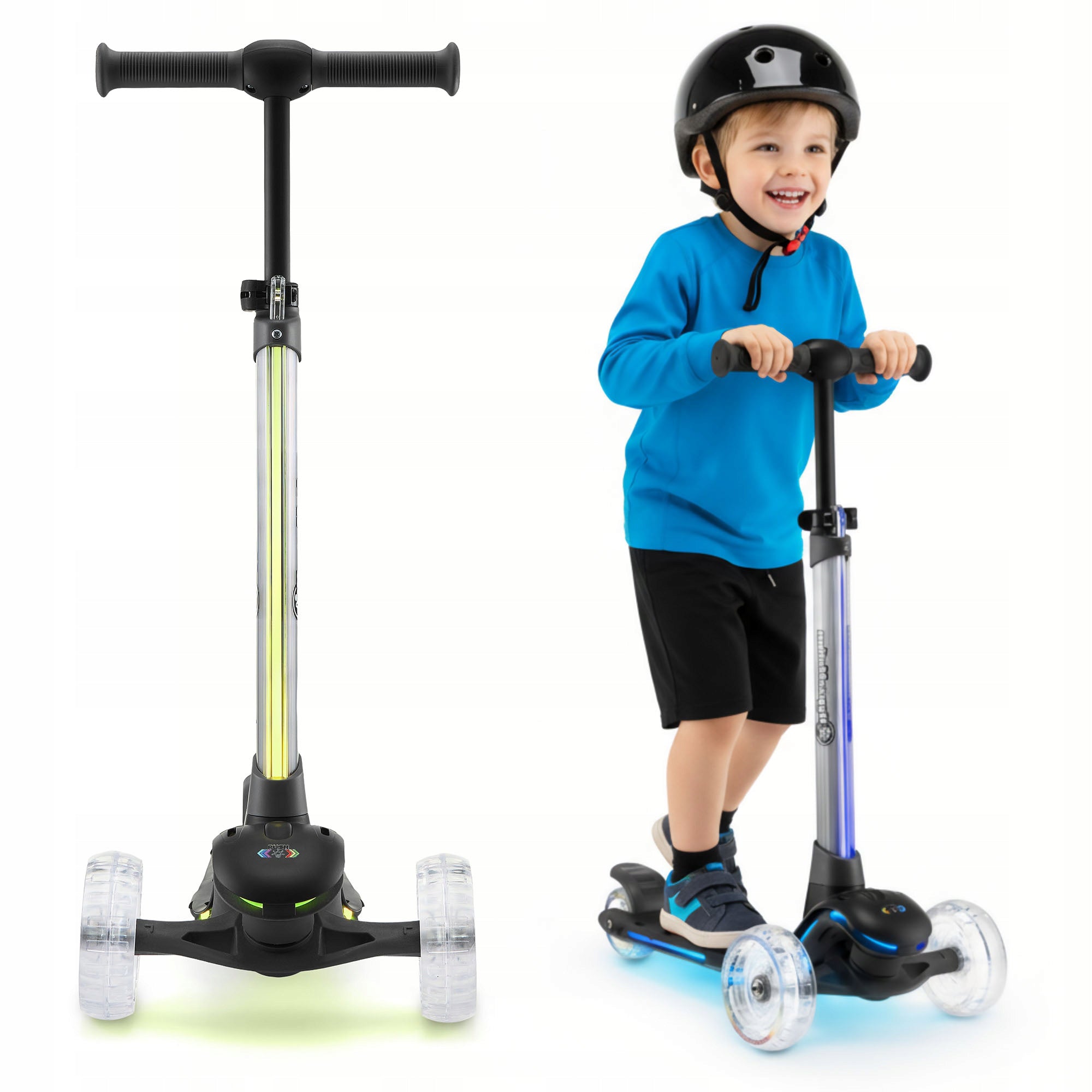 Tricycle Balance Scooter for Kids Tricycle RGB LED Illuminated