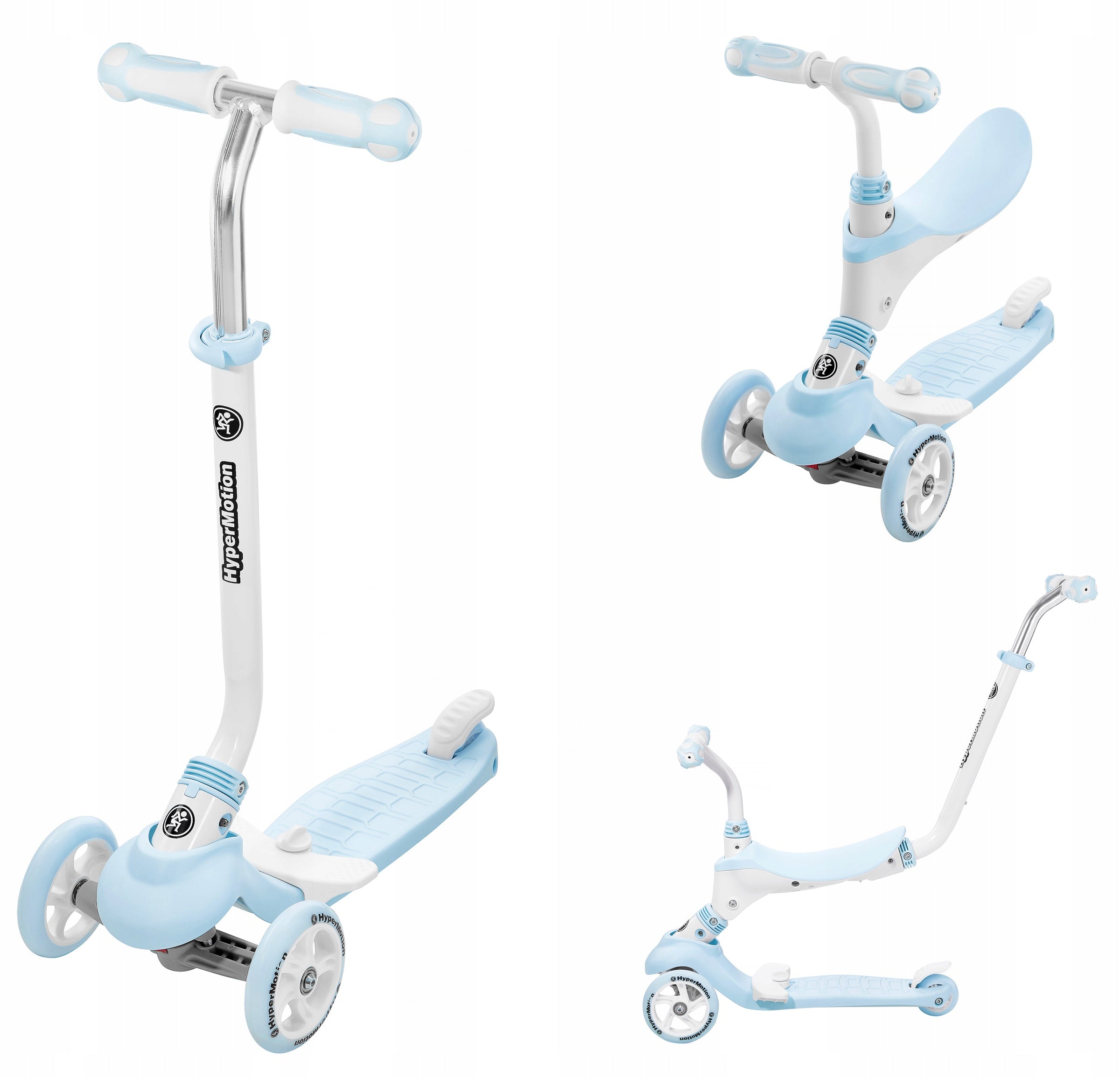 Tricycle Balance Scooter with Seat and Pusher Folding Compact