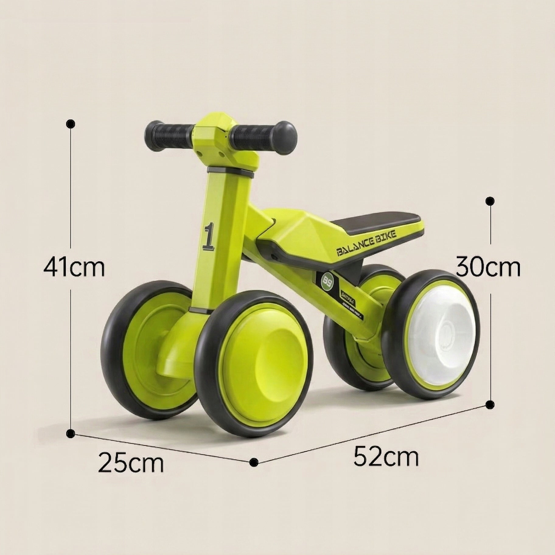 Tricycle LED Wheels for Children 12-36 Months PixiPlay Model Rowerek Biegowy PixiPlay limonkowy