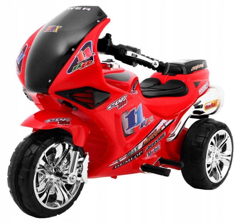 Tricycle RR1000 Electric Motorcycle for Kids Red + Sounds +