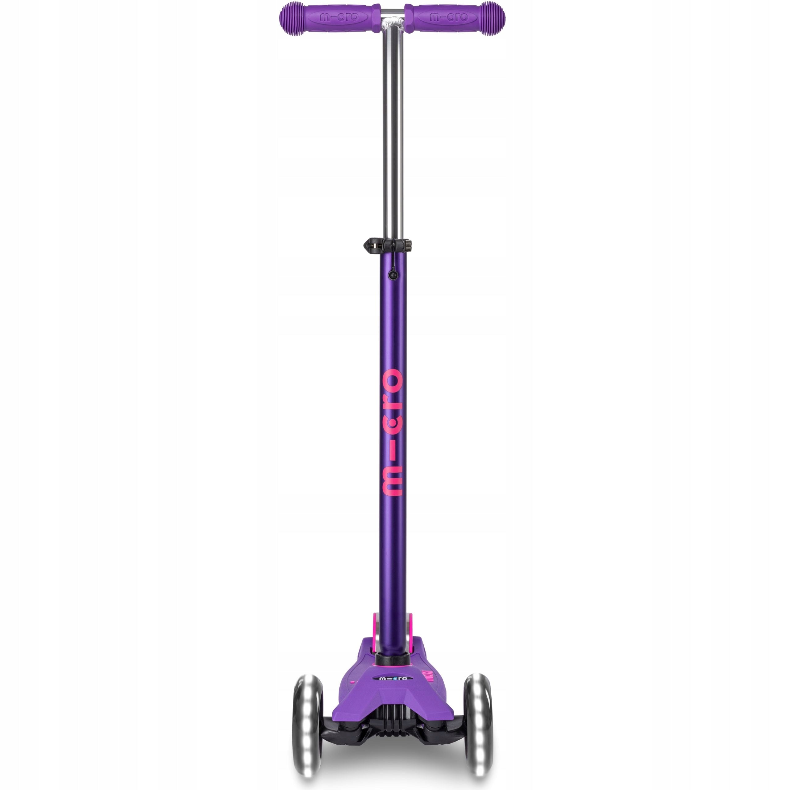 Tricycle Scooter for Kids Micro Maxi Deluxe LED Wheels LED Purple Kind tri-wheeled