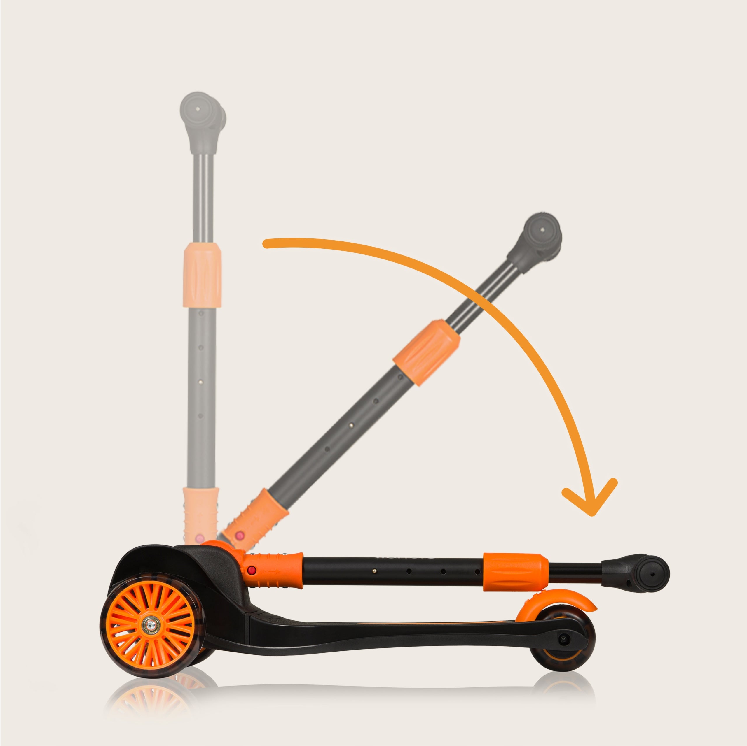 Tricycle balance scooter GLOWING LED WHEEL PLATFORM 50kg Lionelo Timmy Color black orange