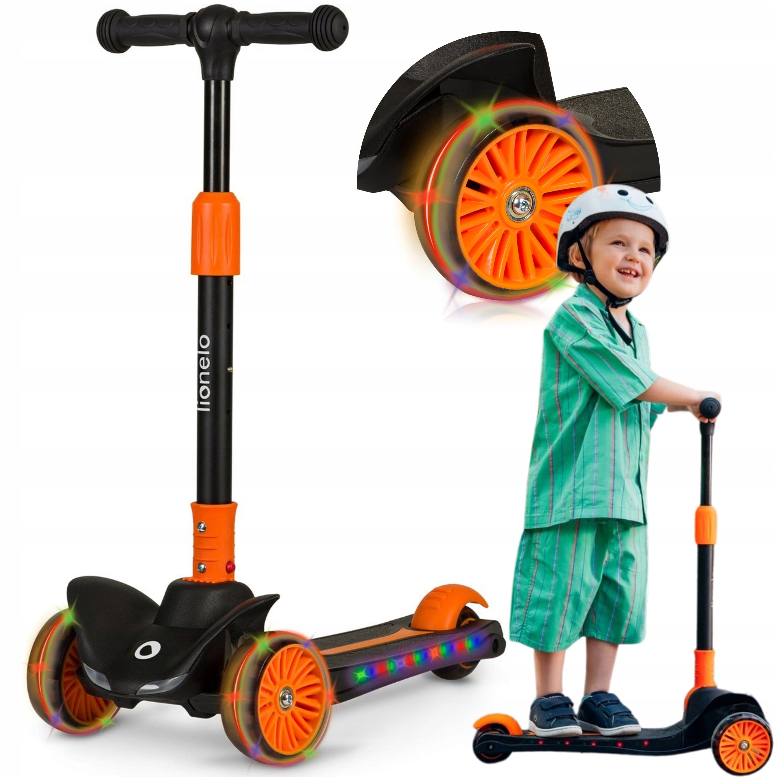 Tricycle balance scooter GLOWING LED WHEEL PLATFORM 50kg Lionelo Timmy