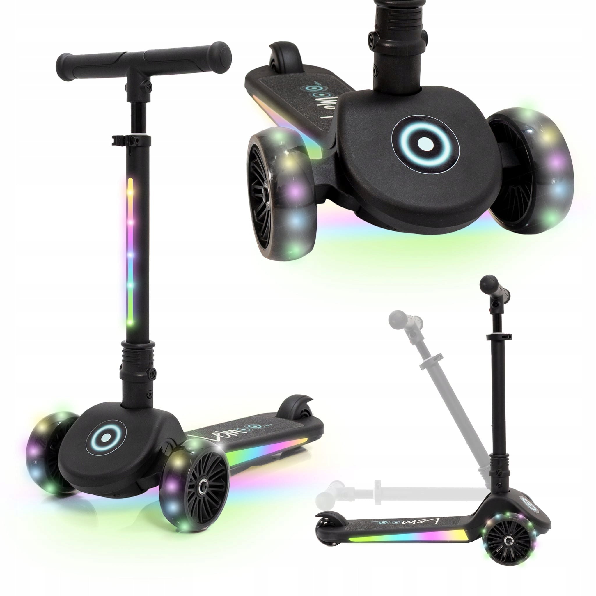 Tricycle scooter LED platform lights Lemoo Spark T120 Brand KochamZabawki