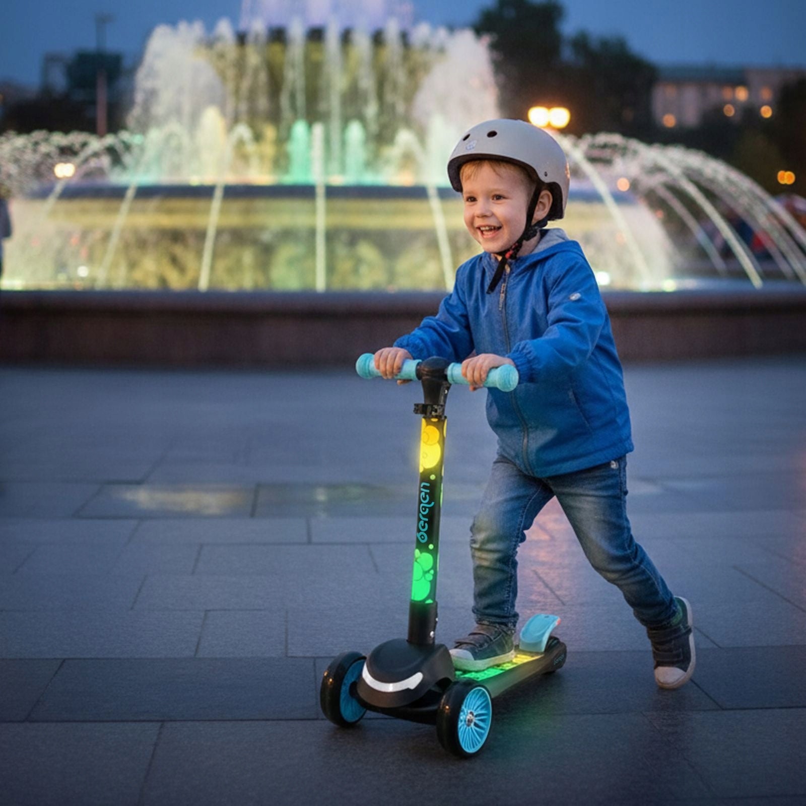 Tricycle scooter for children folding Bergen bubbleLED with lighting Number of wheels 3