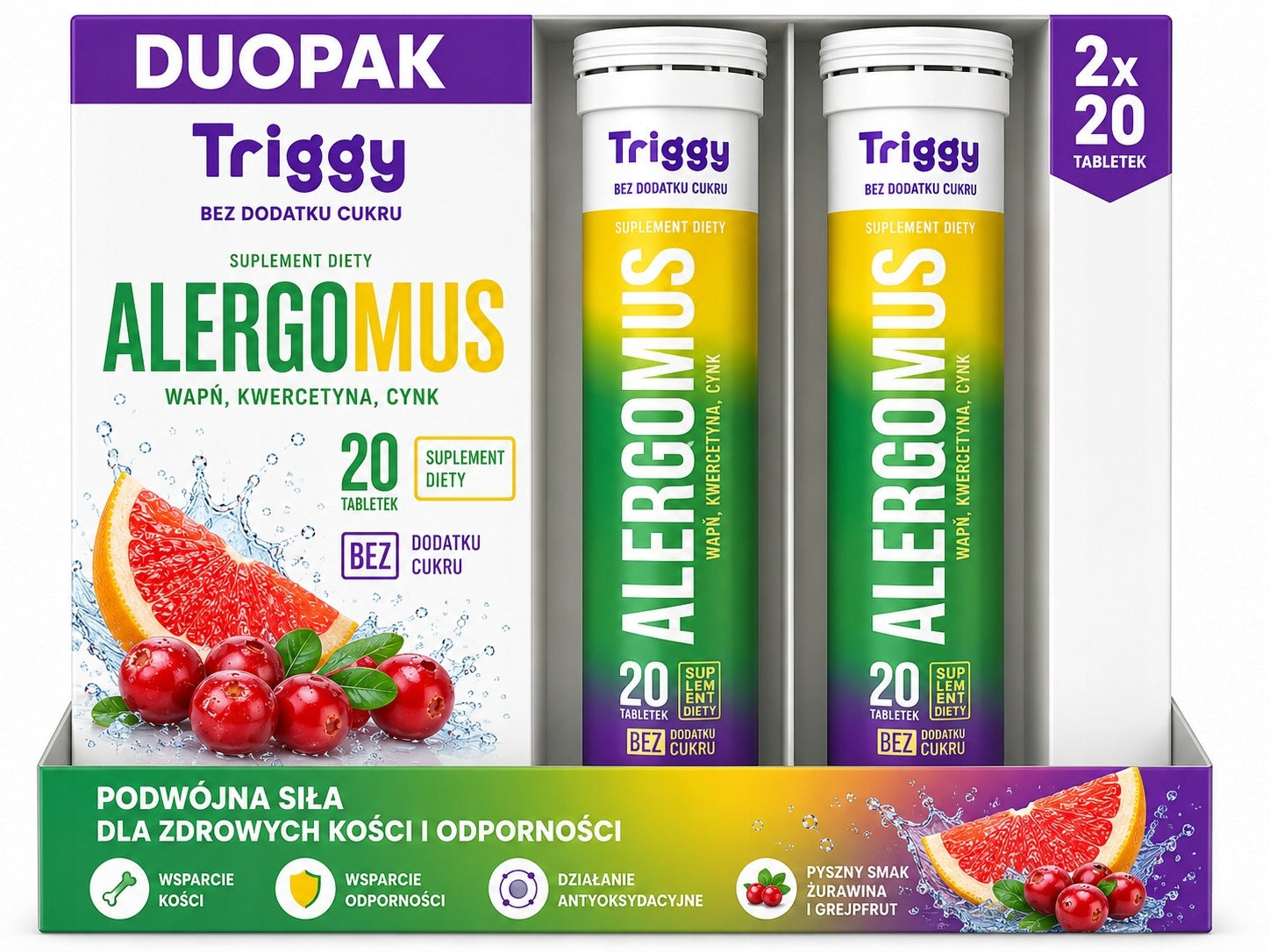 Triggy Allergomus Calcium Quercitin Zinc Effervescent Tablets 2x 20 pcs