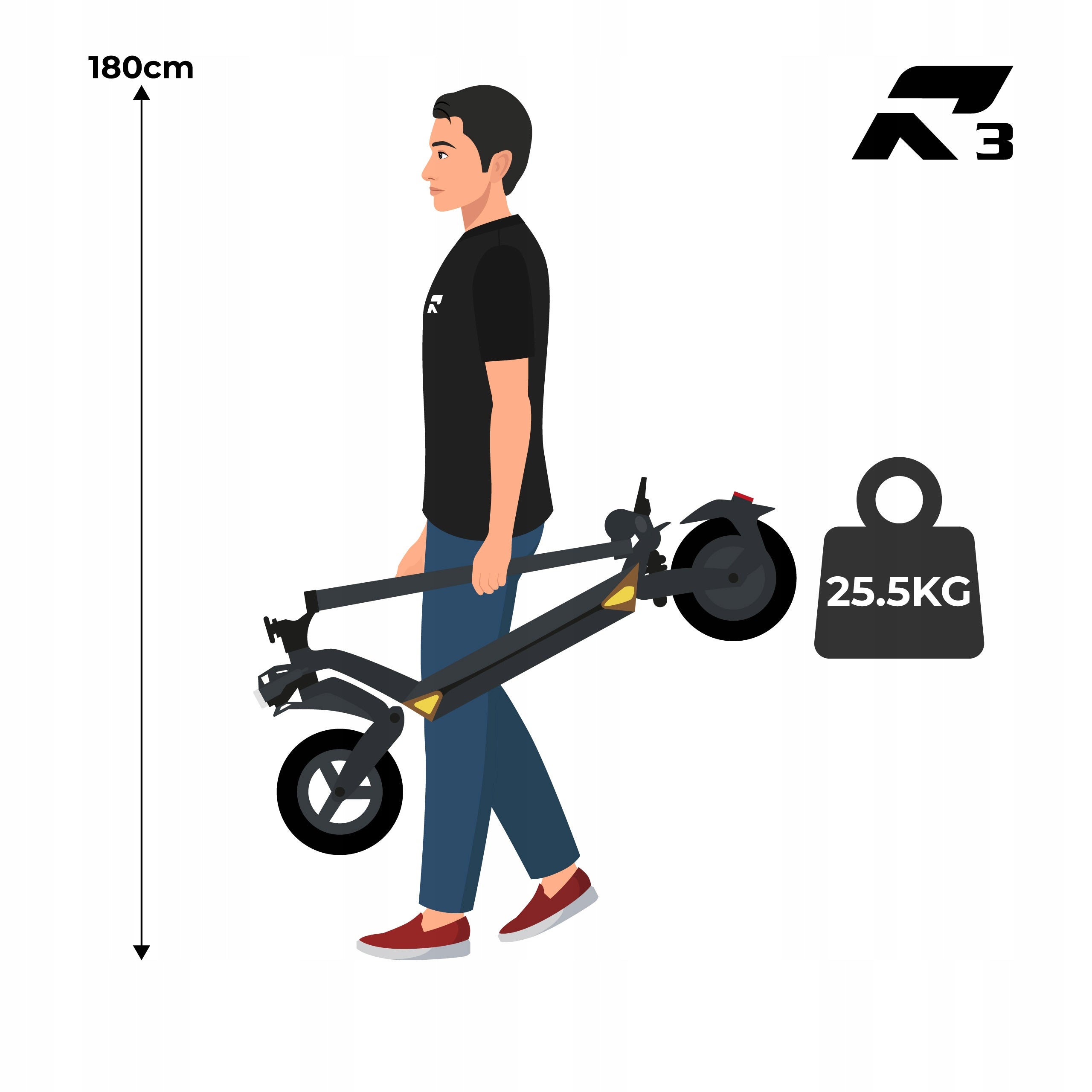 Trigon Cooper 20Ah Electric Scooter - 75 km, 20 km/h, Large Wheels 10" Weight 29 kg