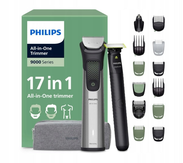 Trimmer Philips Multigroom Series 9000 MG9535/15 17in1 with OneBlade 120 min