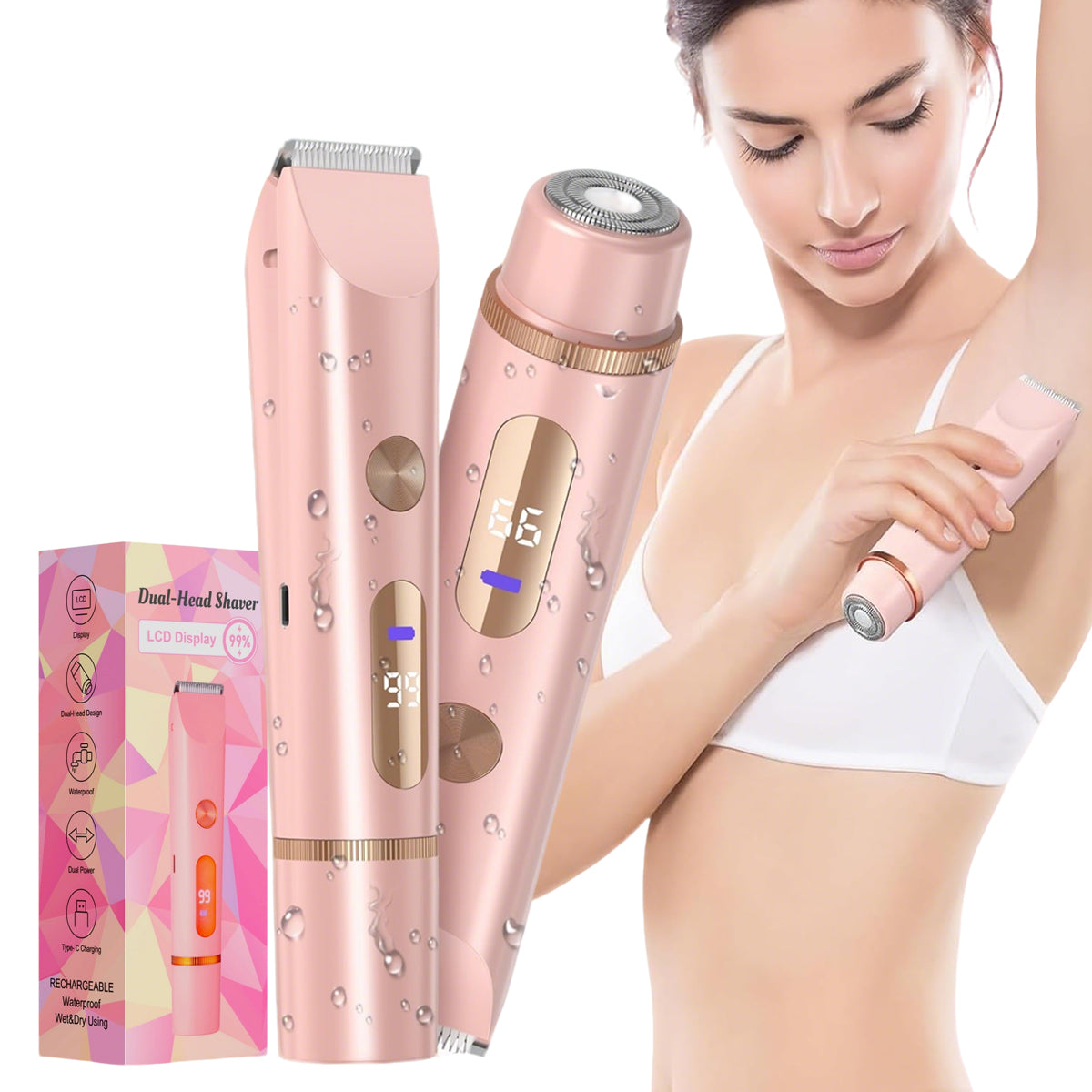 Trimmer Shaver 2in1 Women's Shaving Machine Armpit Leg Body