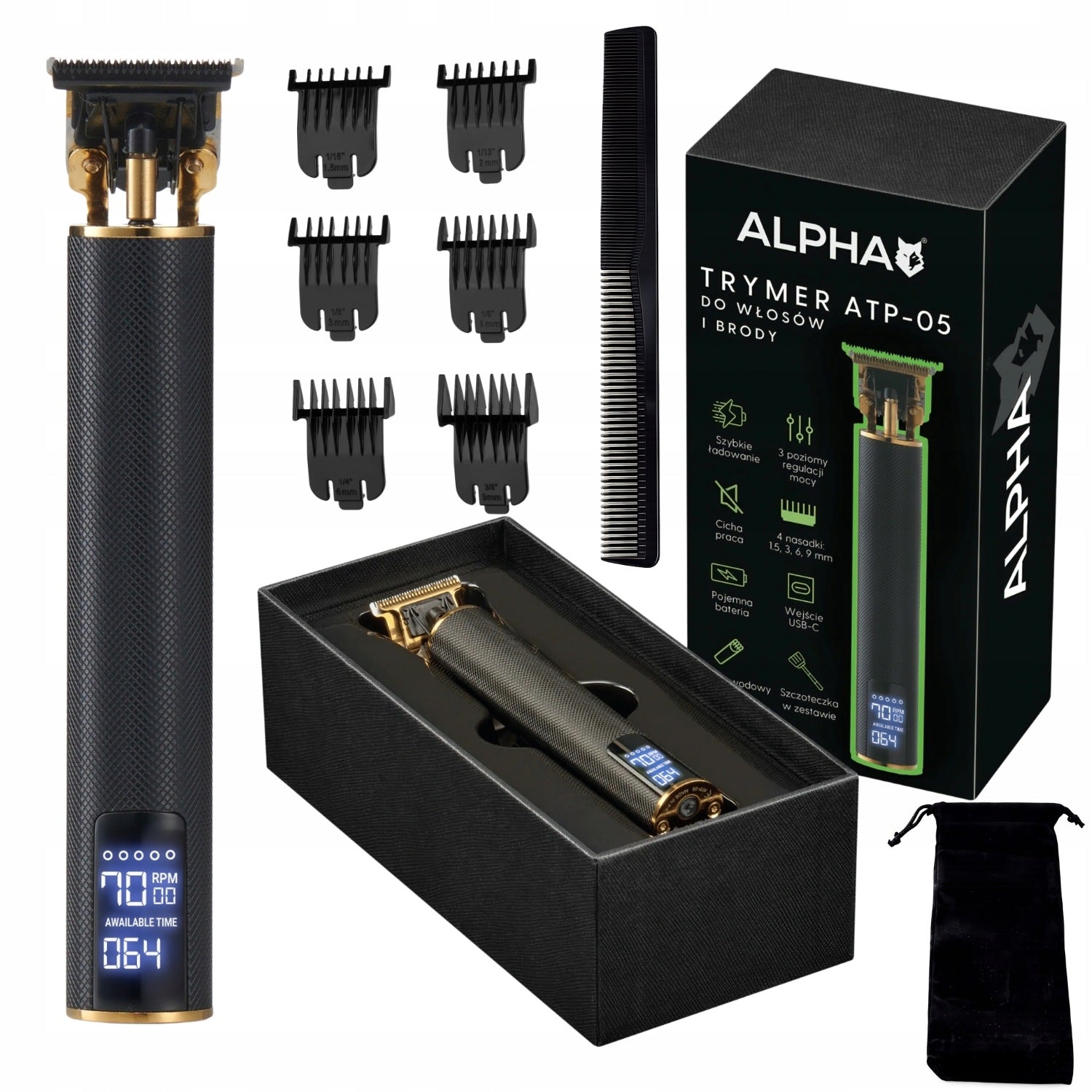 Trimmer for Beard Alpha - Hair and Head Cutting and Shaving Machine