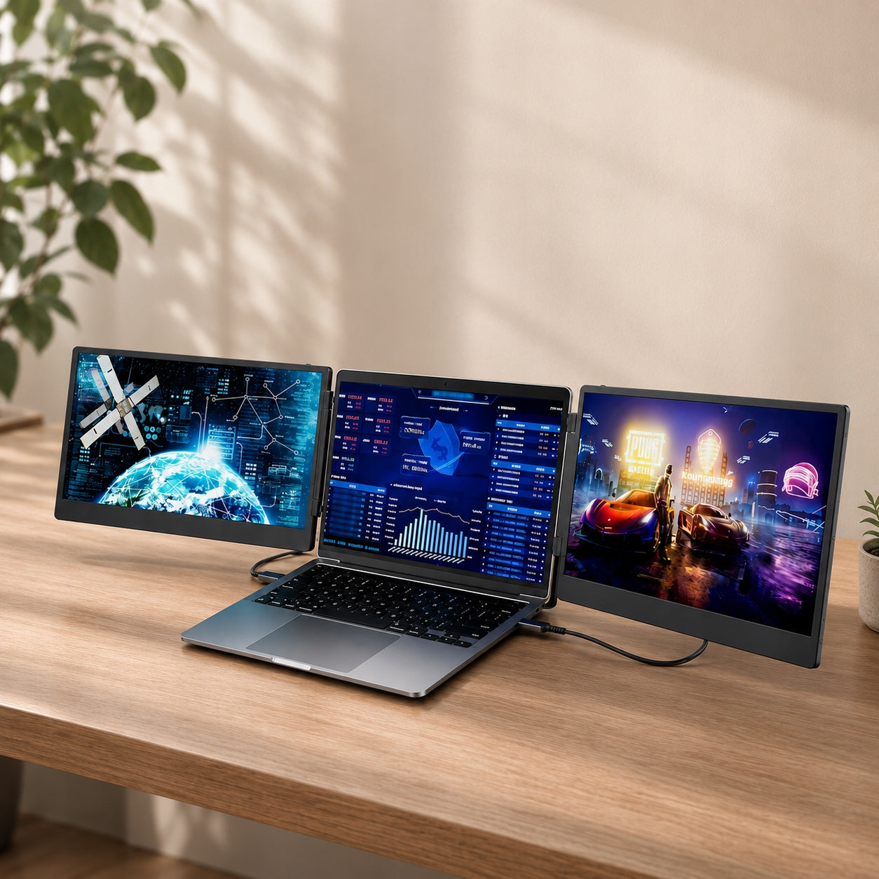 Triple Laptomo S3 2024 Monitor For FHD IPS Laptop Additional 2x14" Screens Manufacturer code Laptomo S3 2024