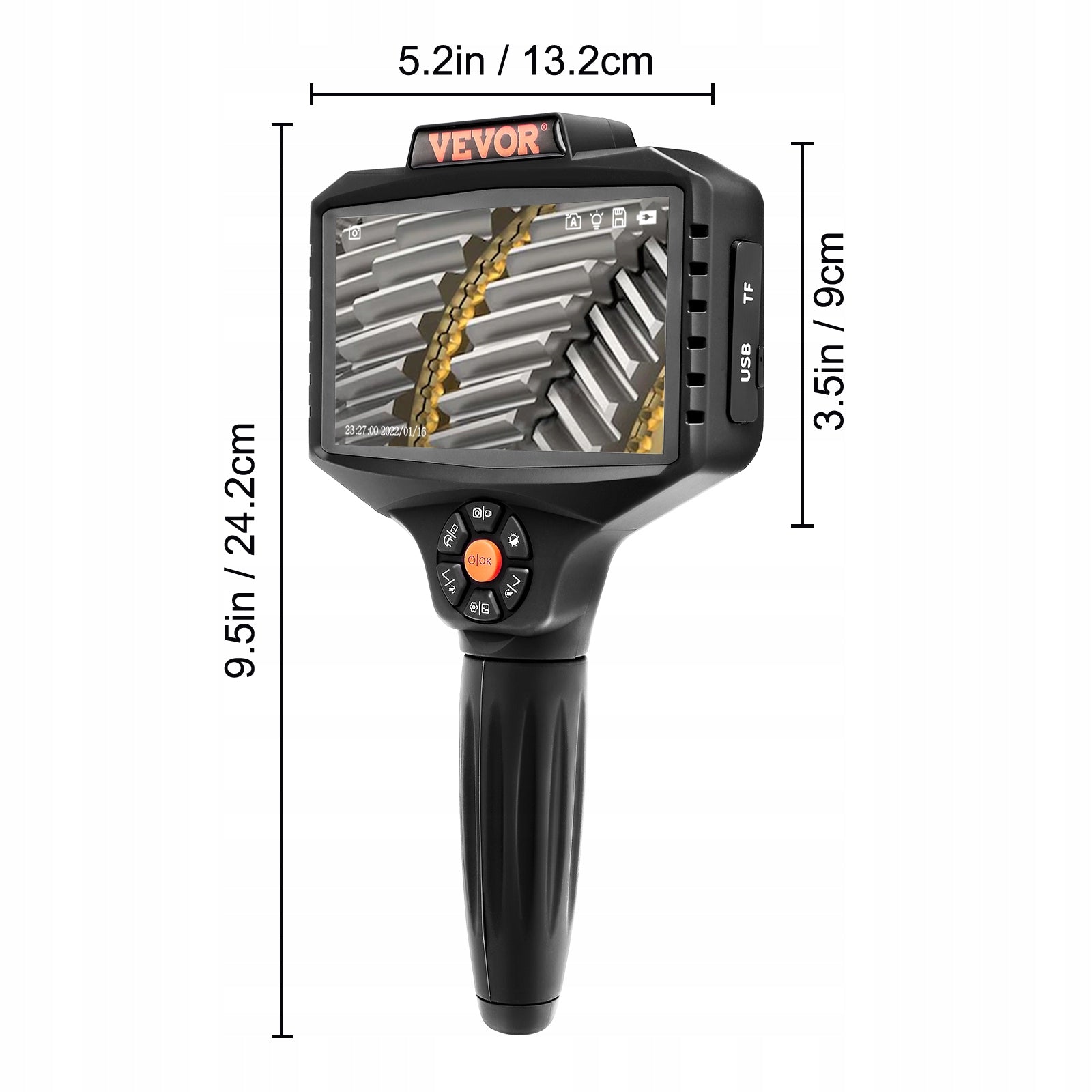 Triple Lens Inspection Camera 5" IPS Screen 1080P 16.5FT 10 LED Lights Manufacturer code QXNKT35055000
