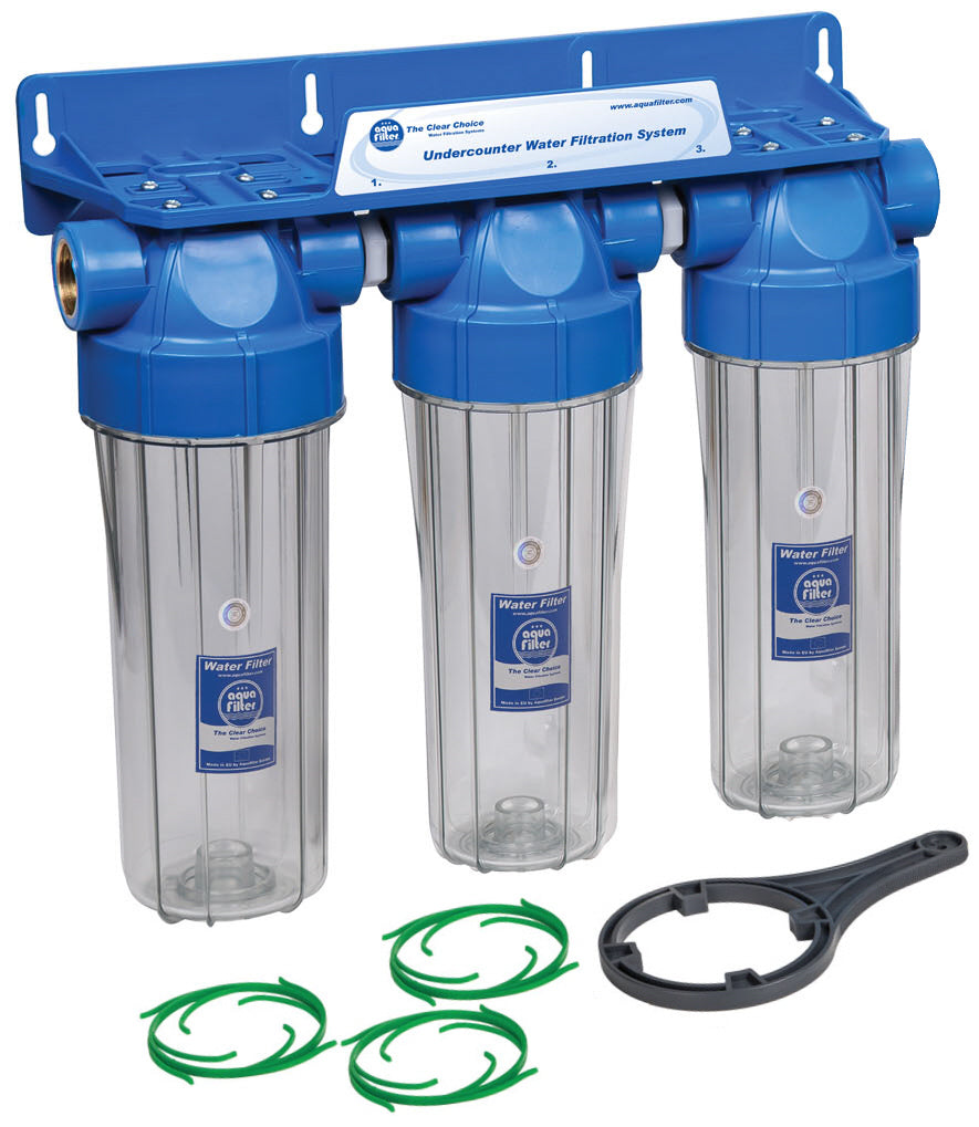 Triple set of 3/4'' in-line filters softens.