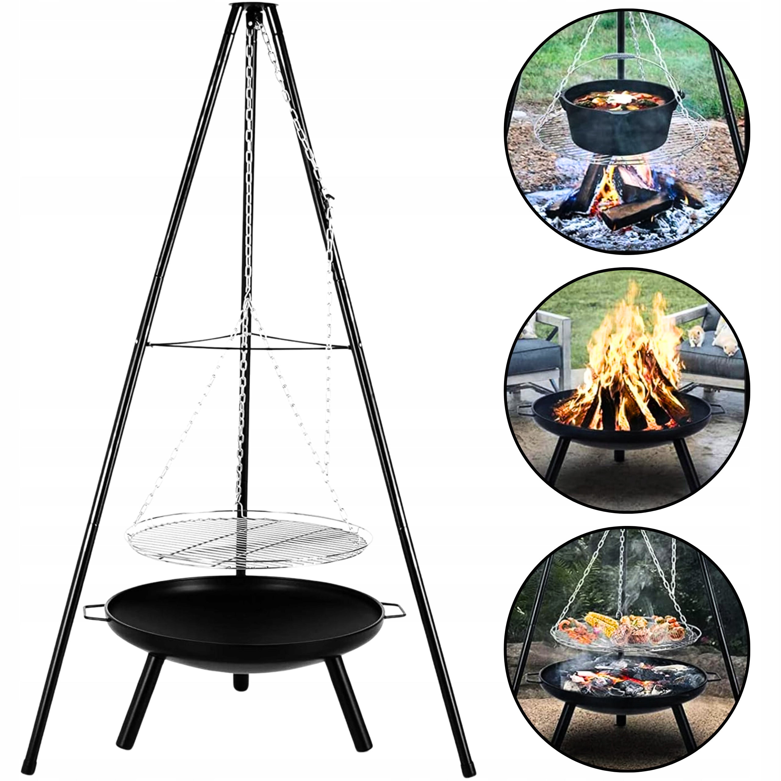 Tripod HAGE with steel grate 50 cm height 152 cm Product height 152 cm