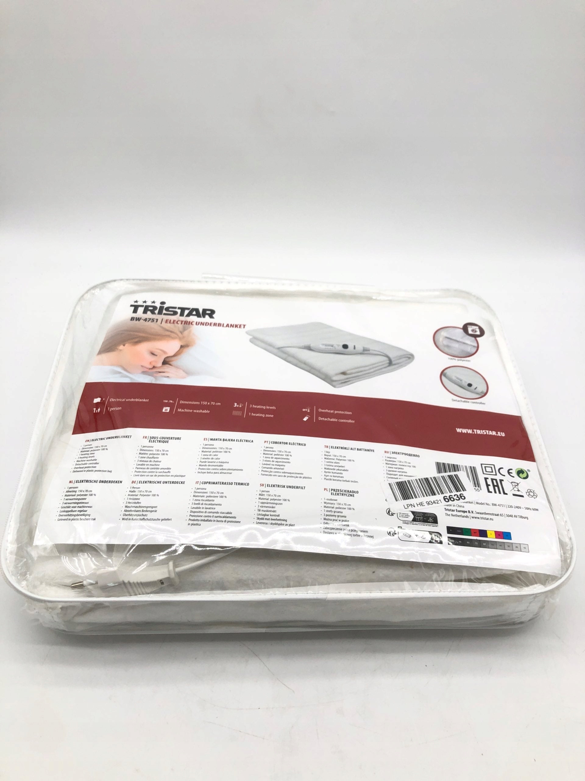 Tristar BW-4751 polyester electric blanket Medical device no