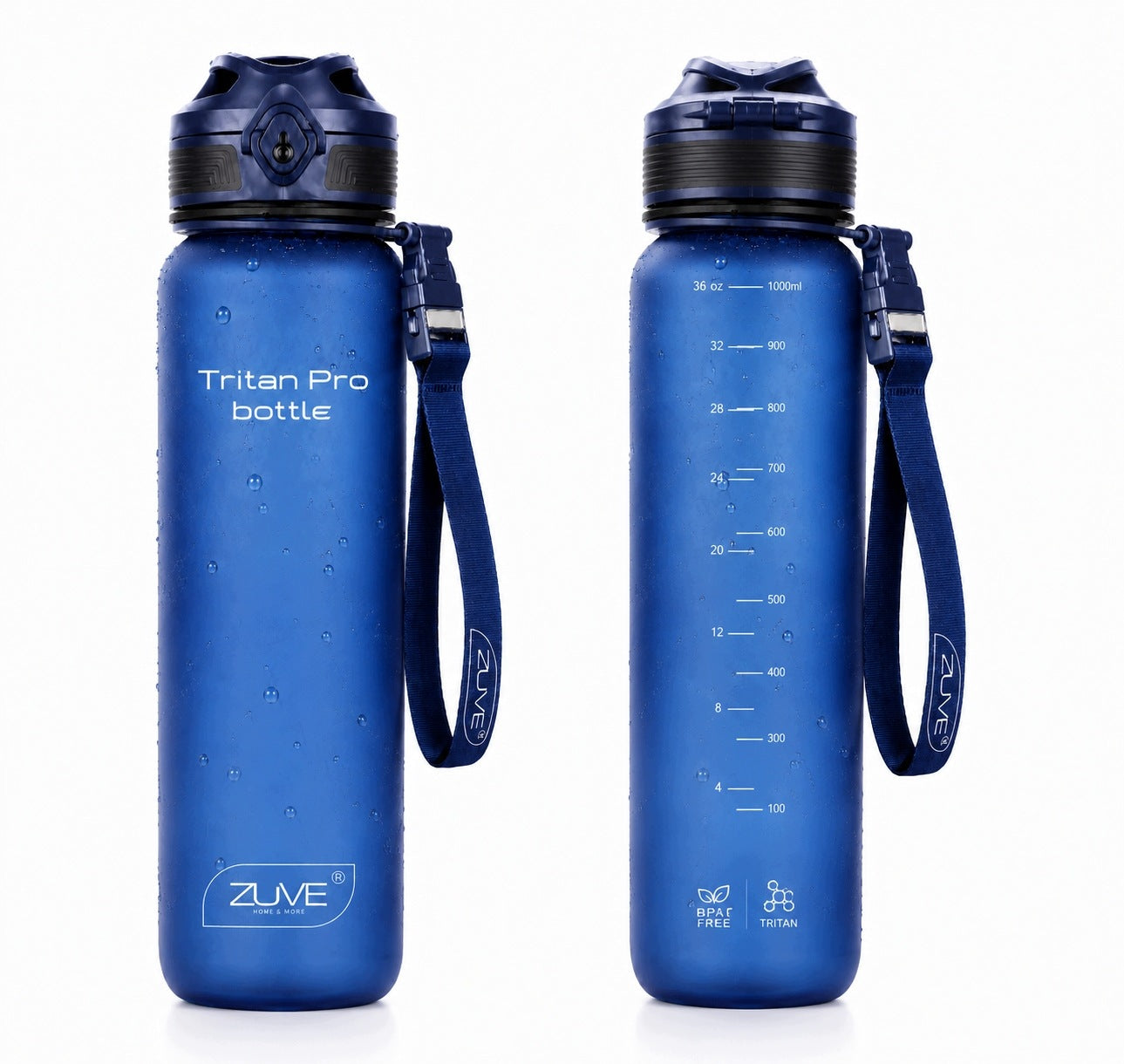 Tritan Sports Bottle 1000 ml TritanPro BPA Free Original Bottle ZUVE Packaging status original