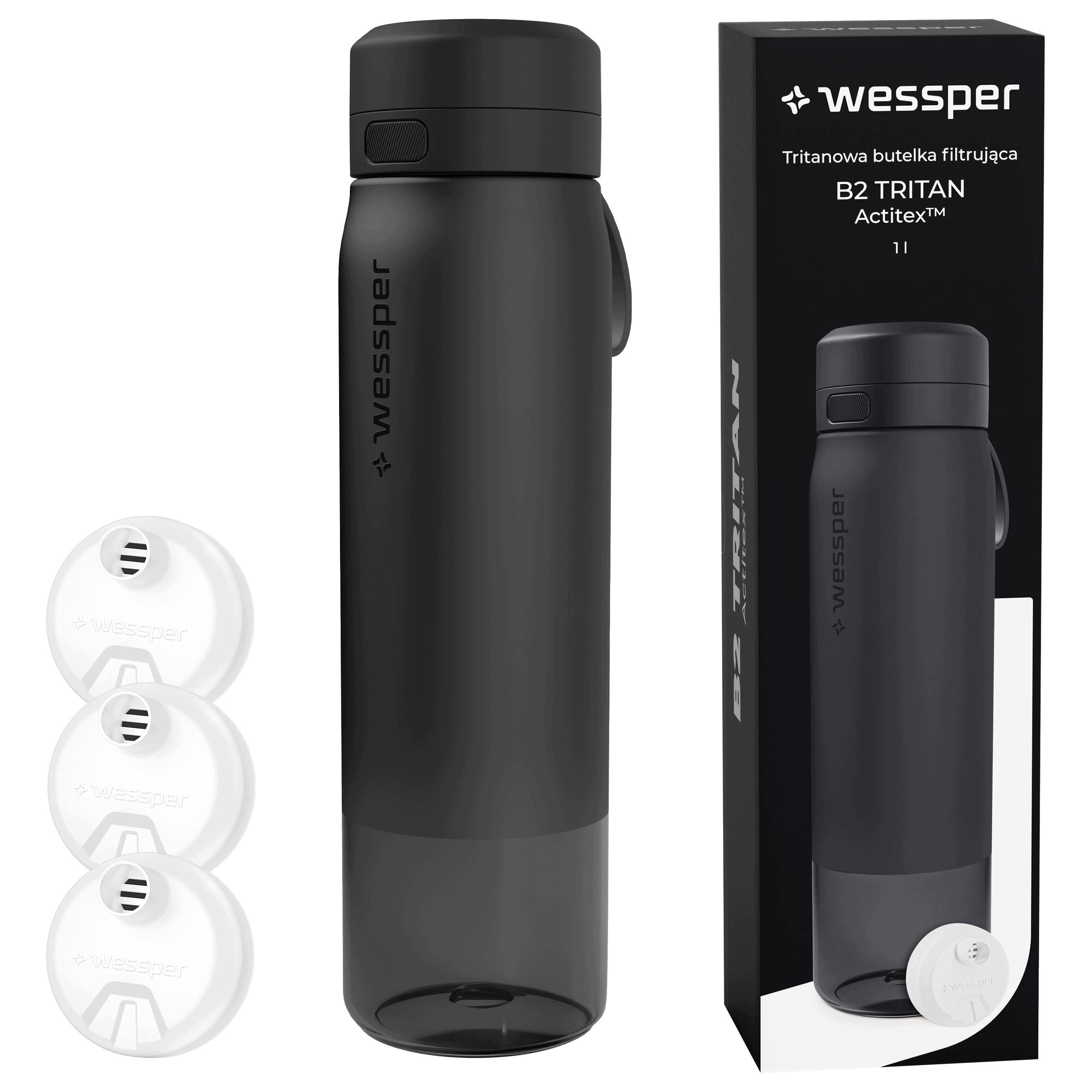 Tritan Water Bottle Wessper B2 Actitex 1L + 3x Filter