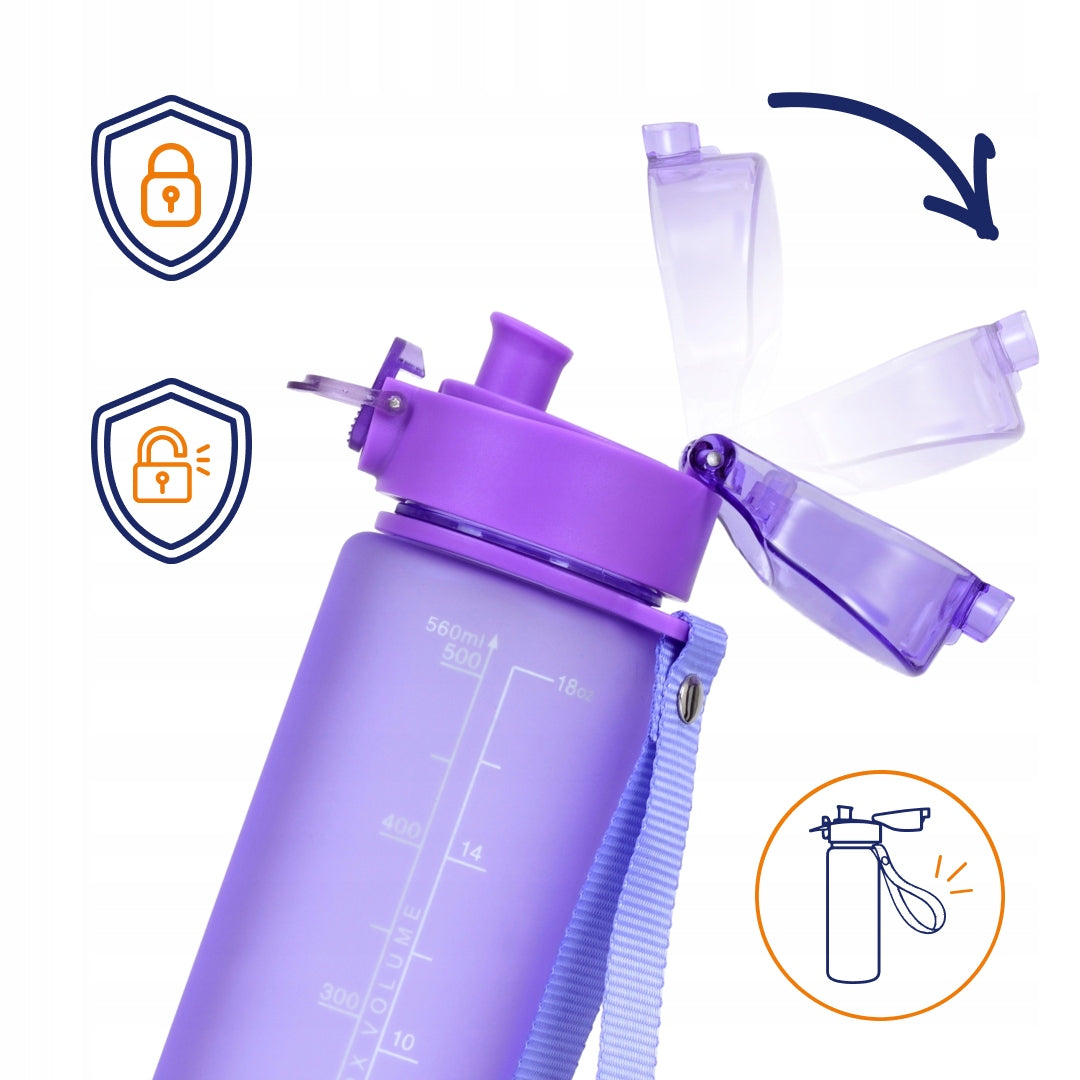 Tritan water bottle motivational sealed small water bottle BPA free 560 ml Additional features handle mouthpiece BPA-free water consumption indicator