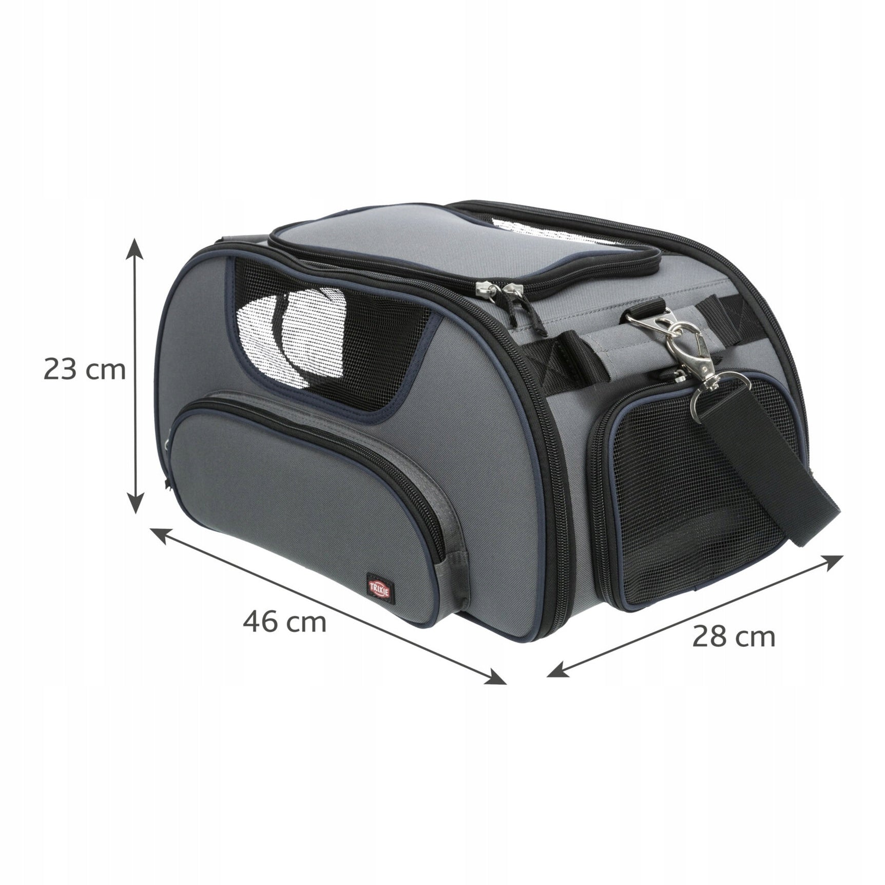 Trixie Bag Wings grey/blue 28x23x46cm for air transport Product height 23 cm