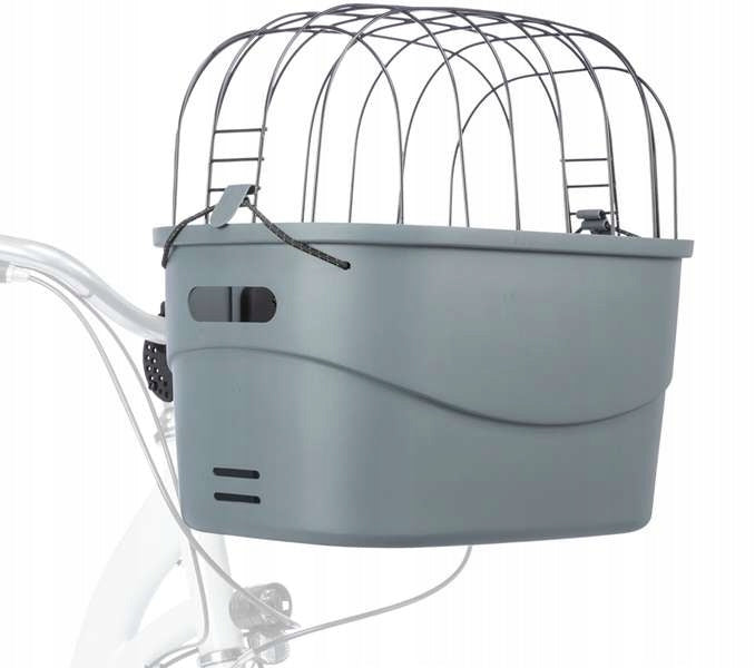 Trixie Cat/dog bike transporter basket, front grey plastic Packaging status original
