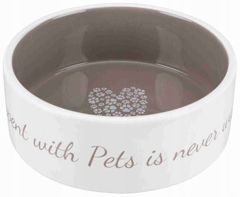 Trixie Ceramic bowl Pets Home 0,8l/16cm cream/dark grey