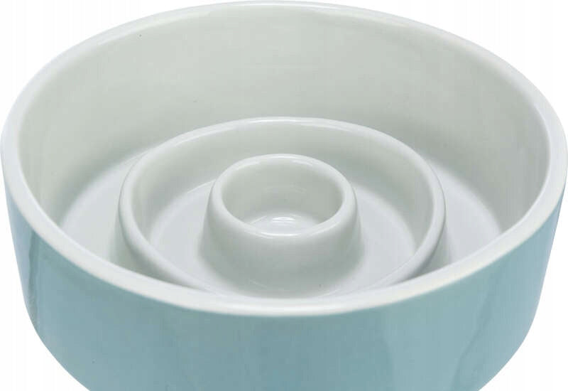 Trixie Ceramic bowl Slow Feeding grey/blue 0,45l/14cm Brand Trixie