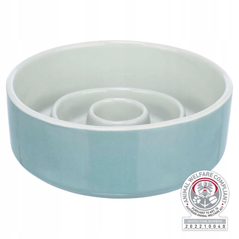 Trixie Ceramic bowl Slow Feeding grey/blue 0,45l/14cm Manufacturer code 24520