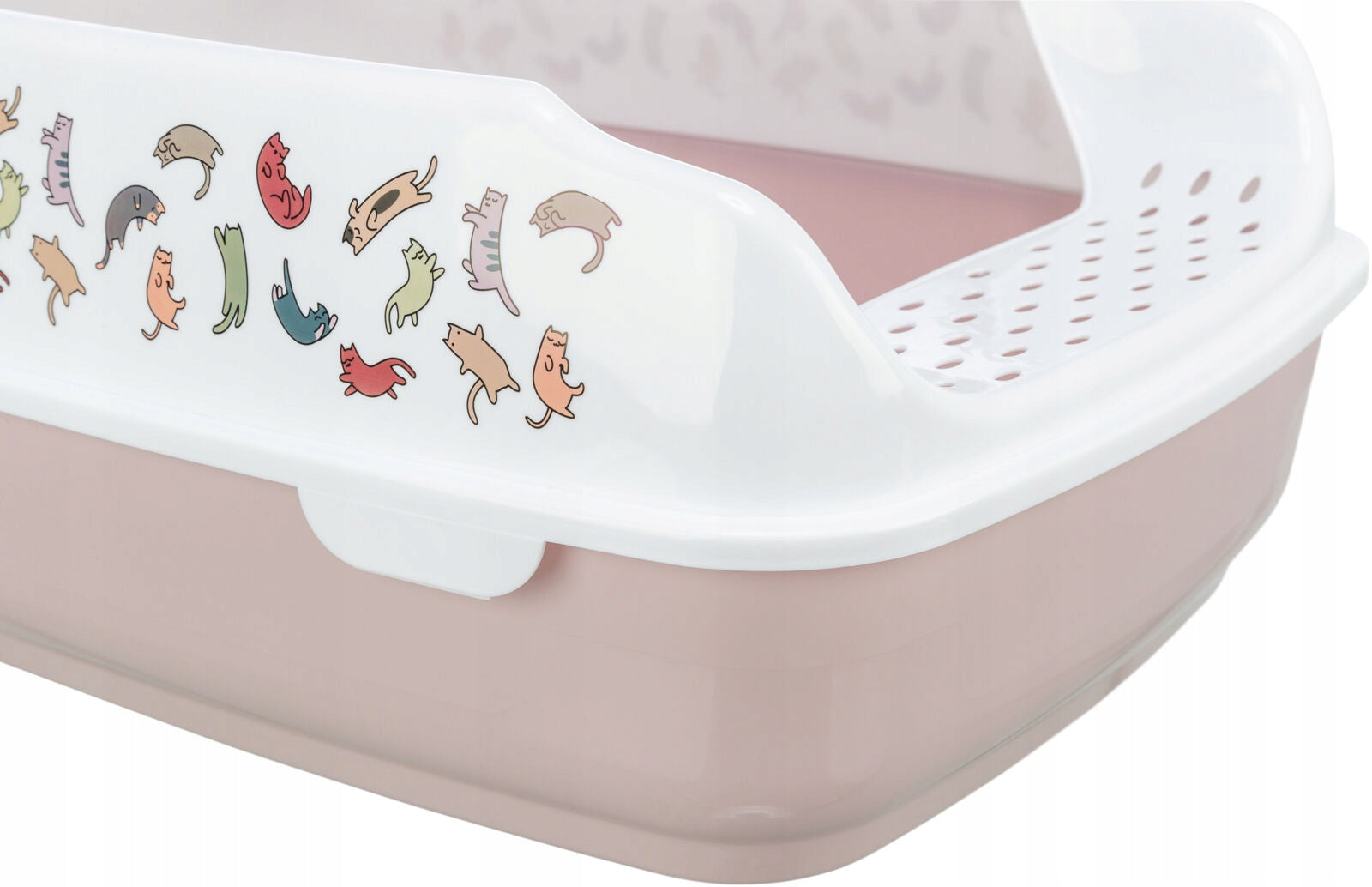Trixie Delio cat litter box with lilac frame/white 38x20x50 cm with print Kind open litter box