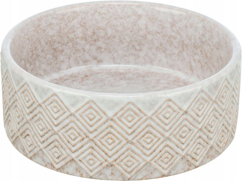 Trixie Dog Bowl Set Ceramic/Bamboo White/Ecru Trade name TRIXIE Miski ceramiczne psa kota stojaku drewnianym miska wodę karmę 0,8 L