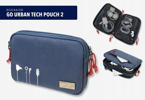 Troika recycled cable organizer rPET navy blue gift for guy Packaging status original
