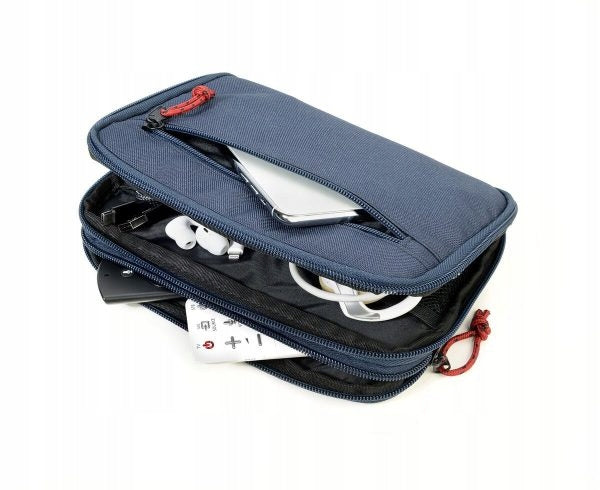 Troika recycled cable organizer rPET navy blue gift for guy