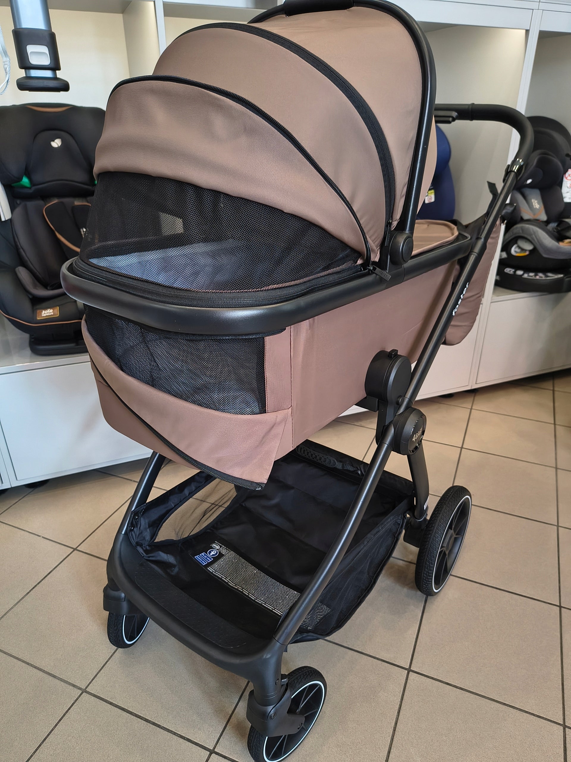 Trolley 2in1 front rear 4Baby 2IN1 Foster Mokka Brand 4BABY