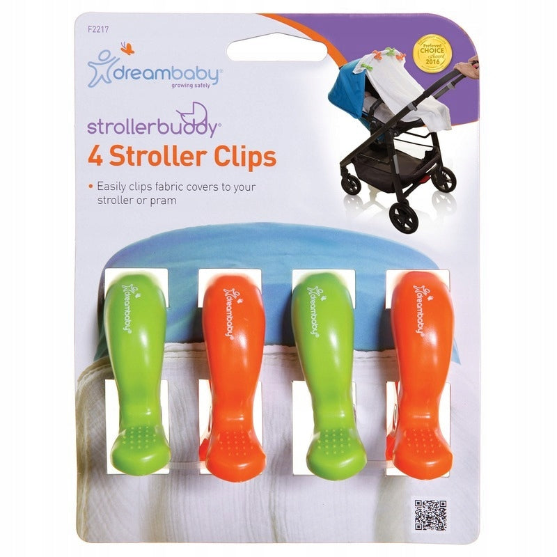 Trolley clips - 4 pcs - 2x green; 2x orange Color multicolor