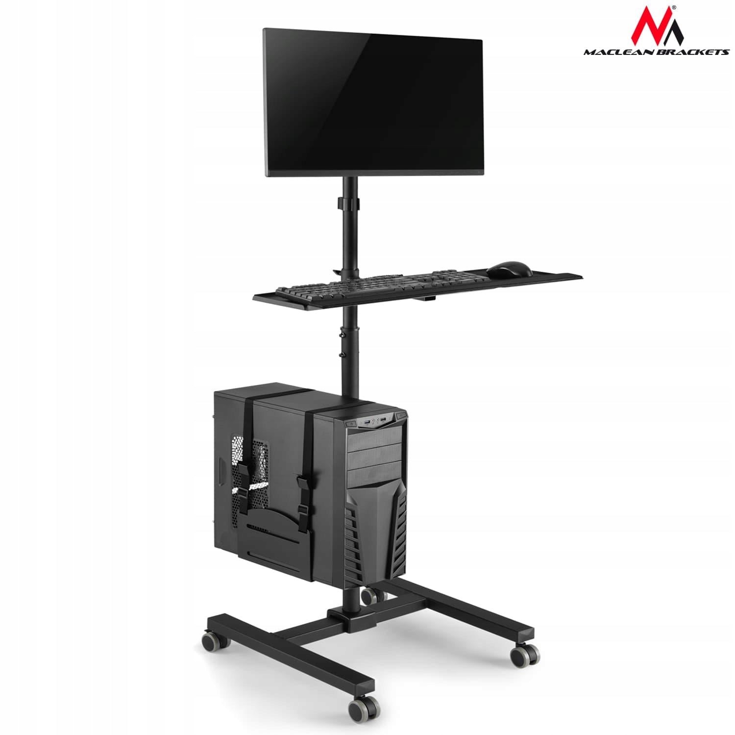 Trolley mobile computer station Maclean MC-793 17-32 VESA 20kg Packaging status original