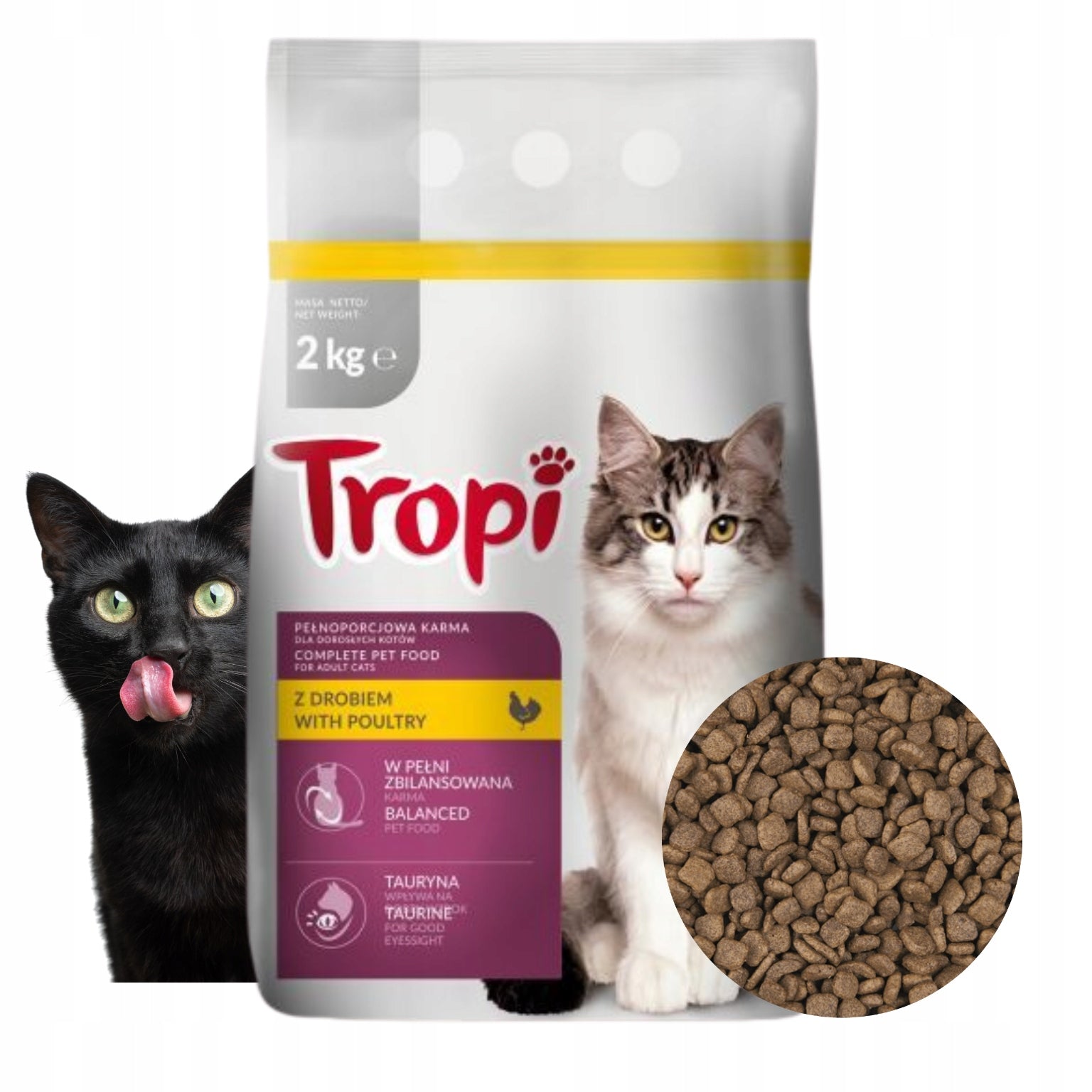 Tropi Dry Cat Food Poultry with Chicken Complete with Poultry 2 Kg Packaging status original