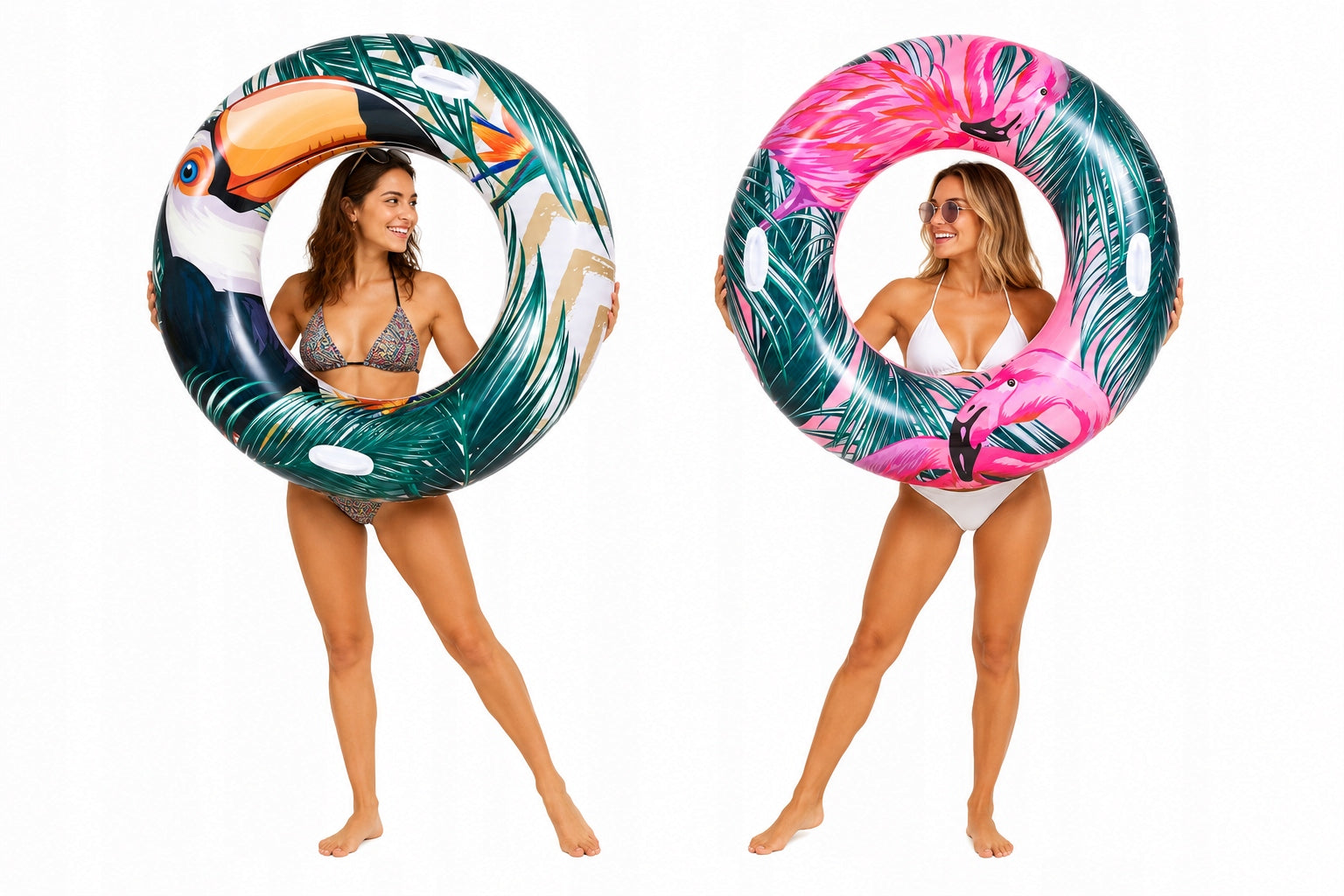 Tropical Swimming Wheel Flamingo Toucan 115cm Jilong Model Tropikalne zwierzęta
