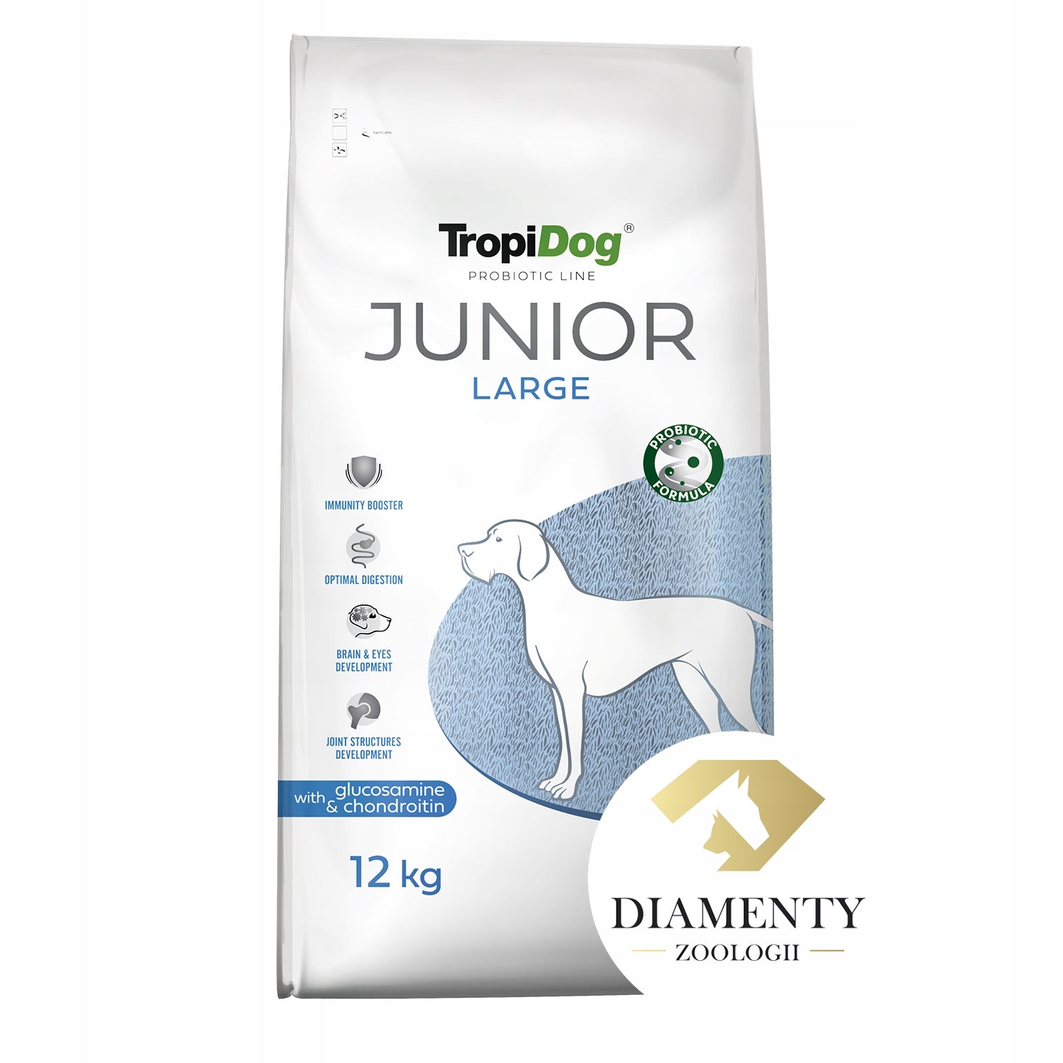 Tropidog Probiotic Line food for small dogs of large breeds probiotic 12 kg