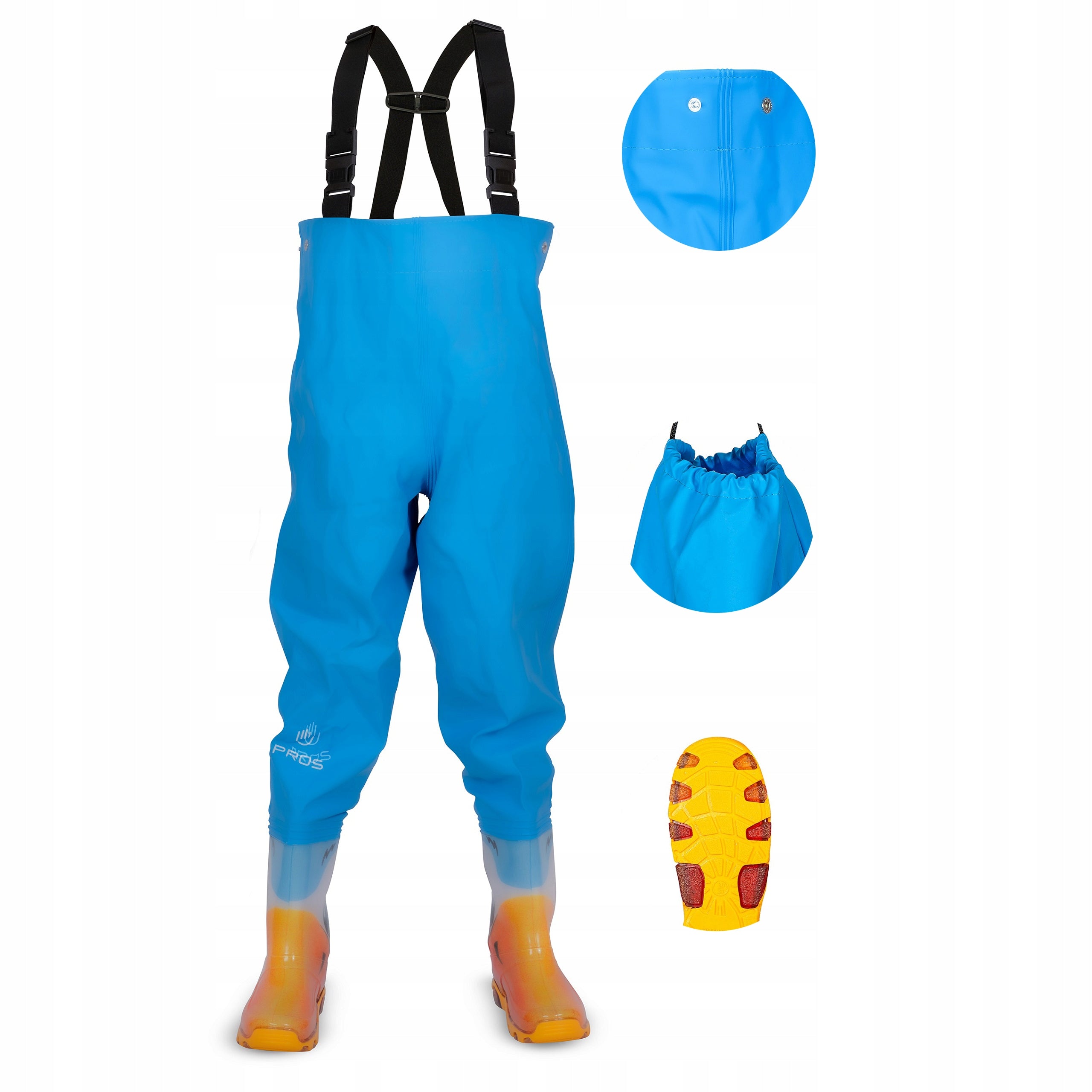 Trousers Wodery for Young Fisherman with Harness Rubber Boots Polish Manufacturer code SB06/PROS-00017-30/31