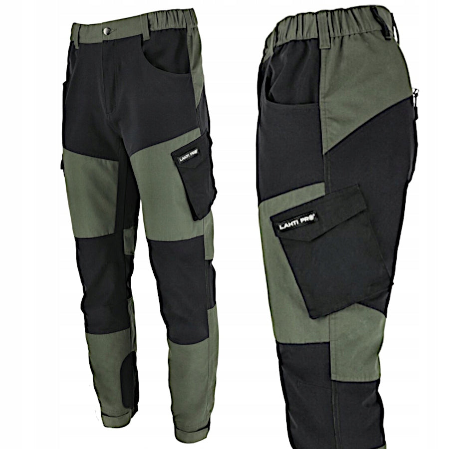 Trousers with stretch elements green and black size L Lahti Pro L4053803