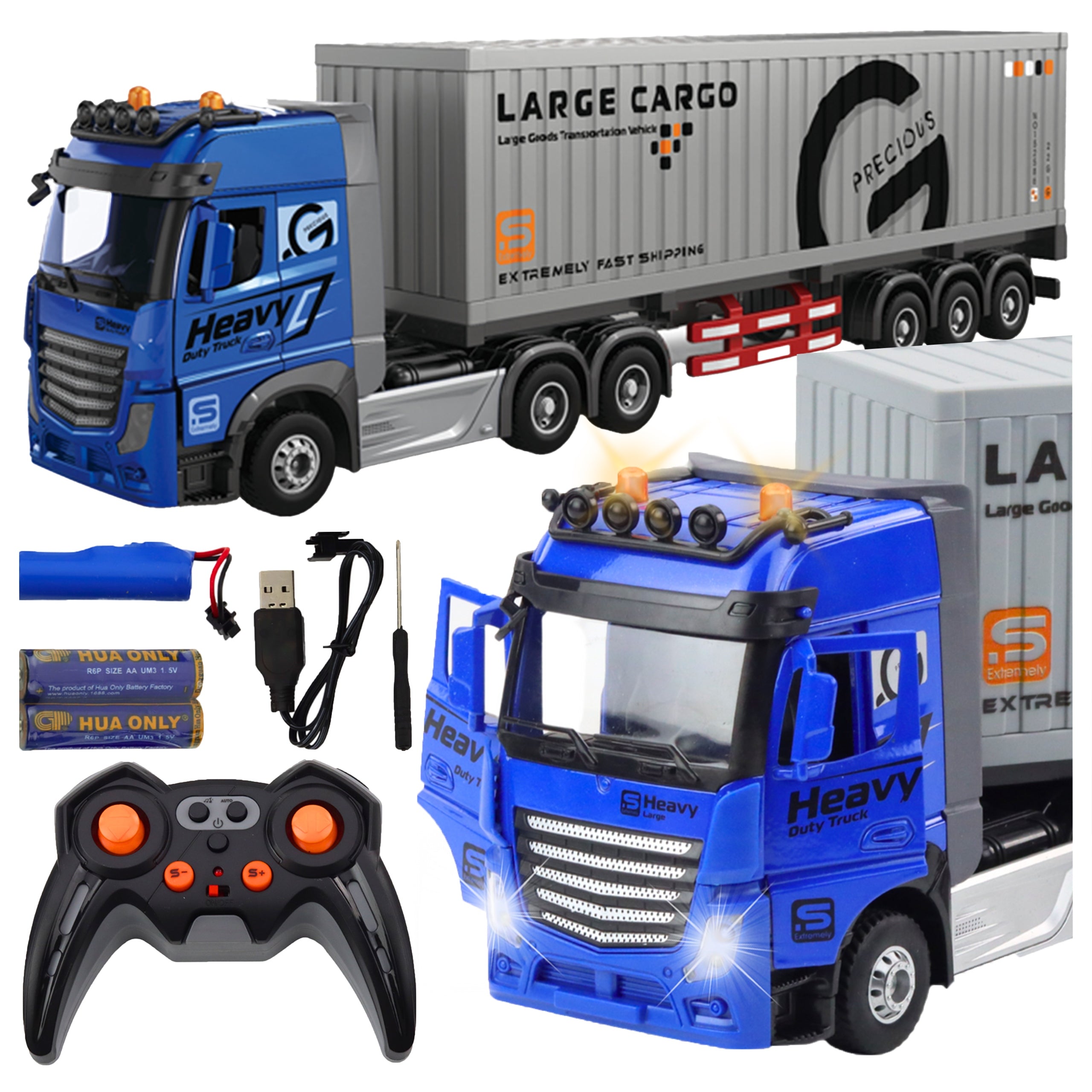 Truck Remote Controlled TIR With Container Remote Control Rechargeable LED Sound Brand Stator