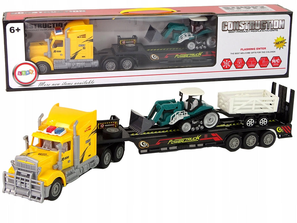 Truck With Tow Truck Remote Controlled R/C Machine With Trailer Yellow