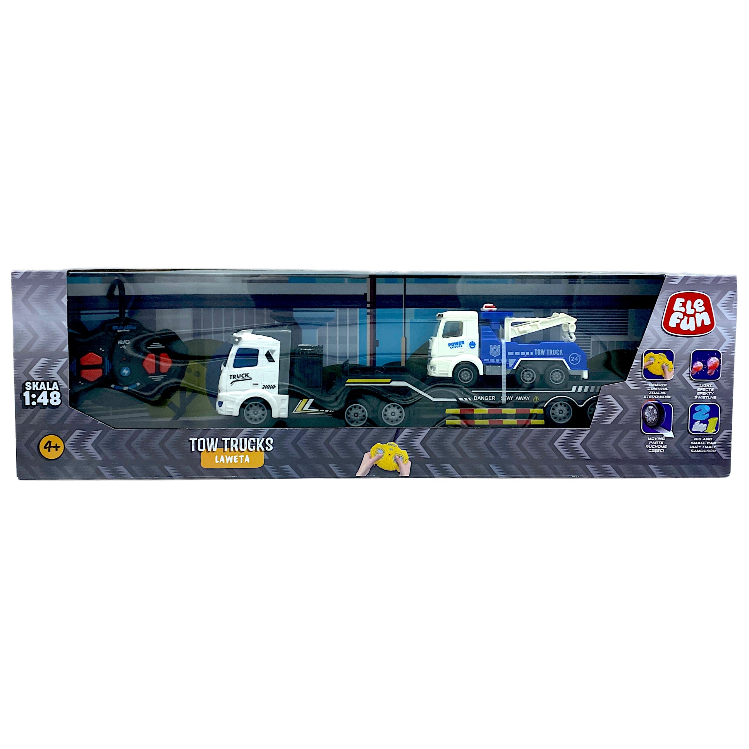 Truck tow truck R/C car remote control. tug toy for radio 35cm