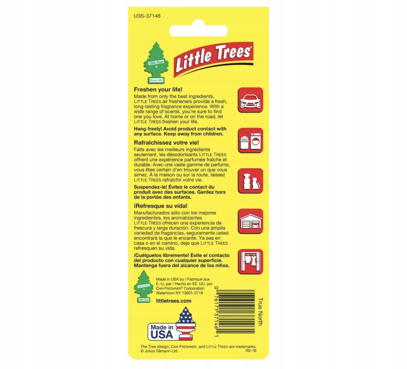 True North Little Trees 3PAK Car Scented Christmas Tree Manufacturer Little Trees