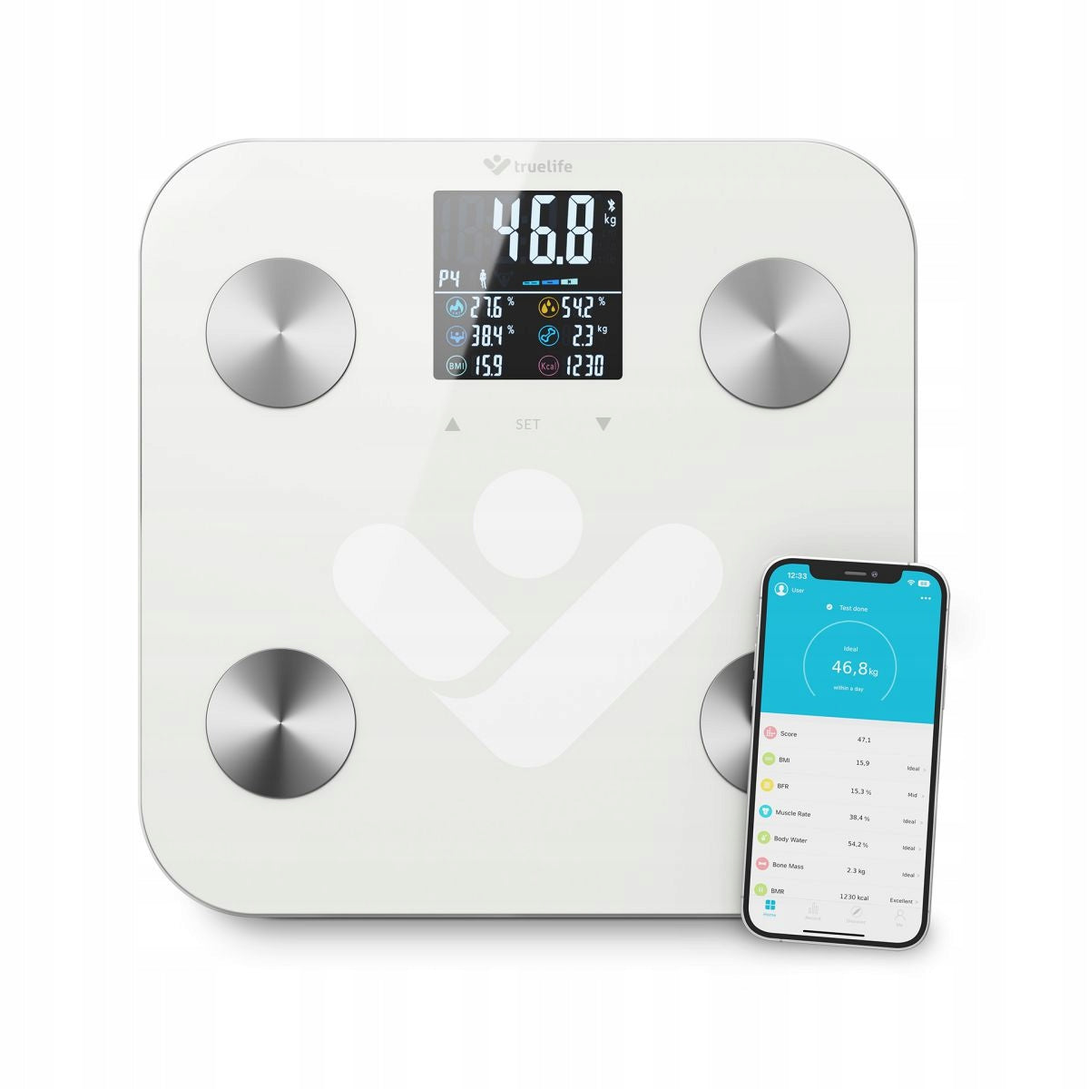 TrueLife Fitscale W6 BT Smart Analytical Scale (White) Manufacturer code TLFSW6BT