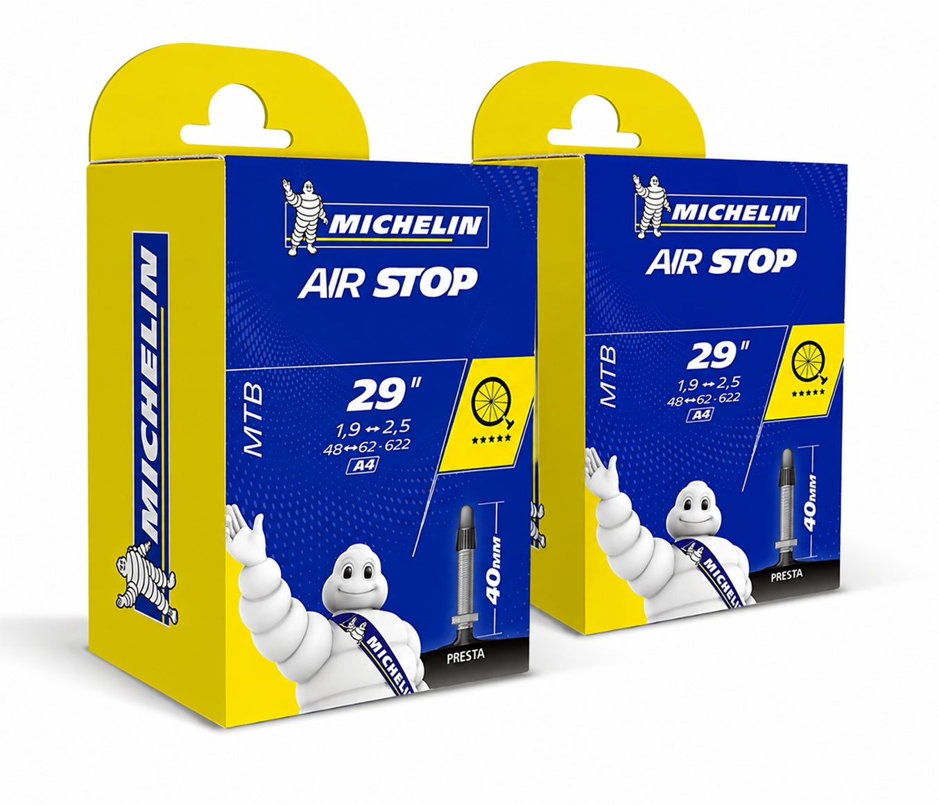 Tubes MICHELIN AIRSTOP A4 - 29 x 1.9'' - 2.5'' Presta 40mm SET FOR 2 WHEELS