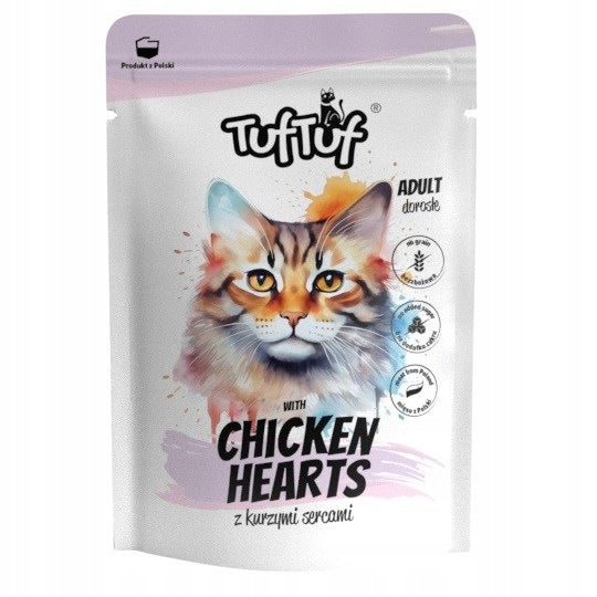 Tuf Tuf Ground Sachet with Chicken Hearts for Cat 100g