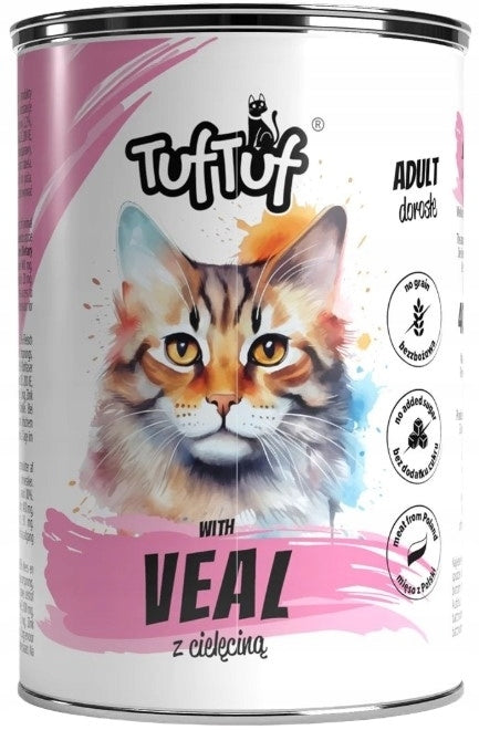 TufTuf Wet Cat Food Veal Ground 400 g
