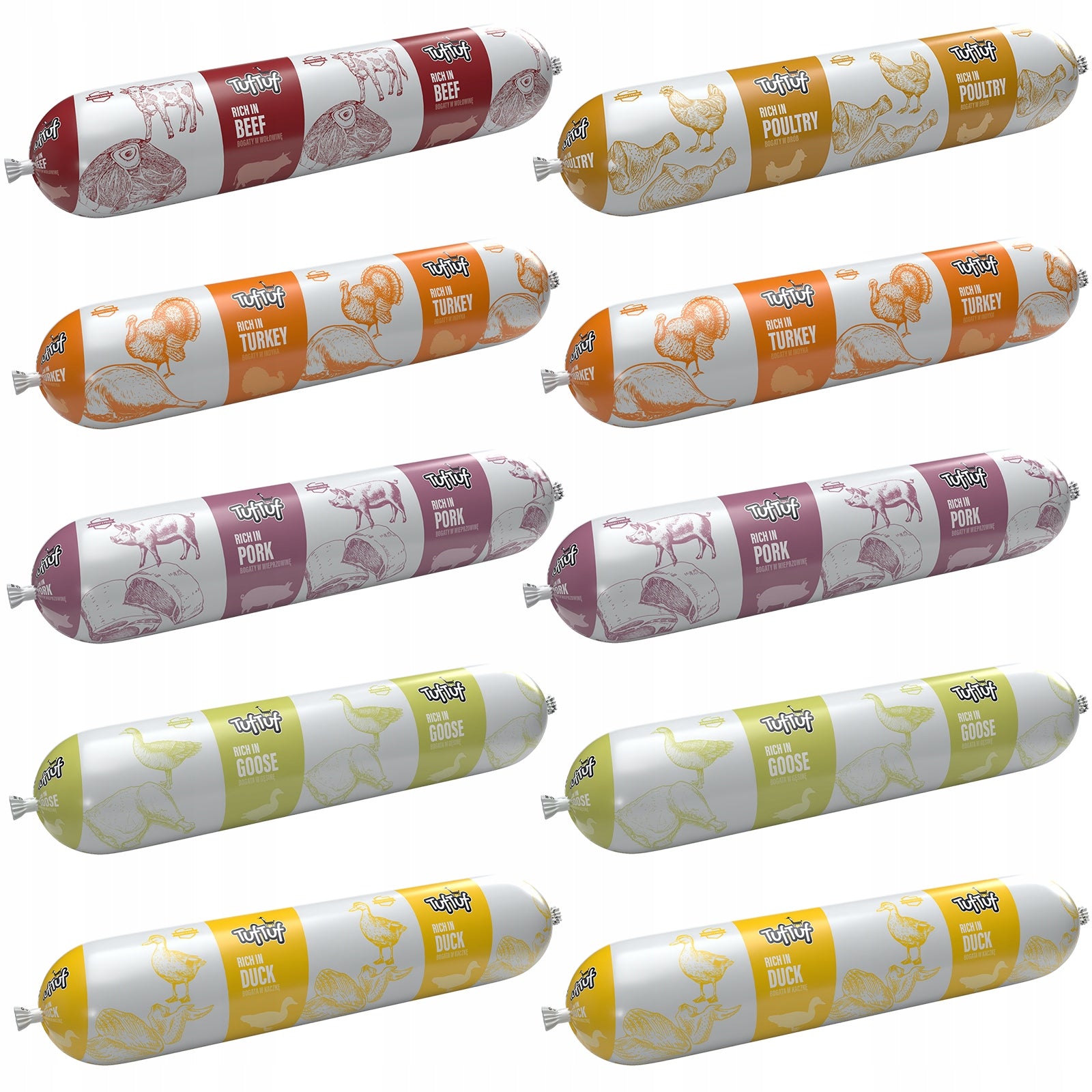 TufTuf Wet Dog Food Mix Flavours Bar 10x900g Complete