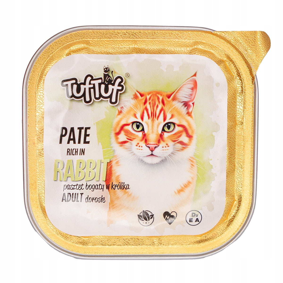 TufTuf wet cat food pate Rabbit tray 100g