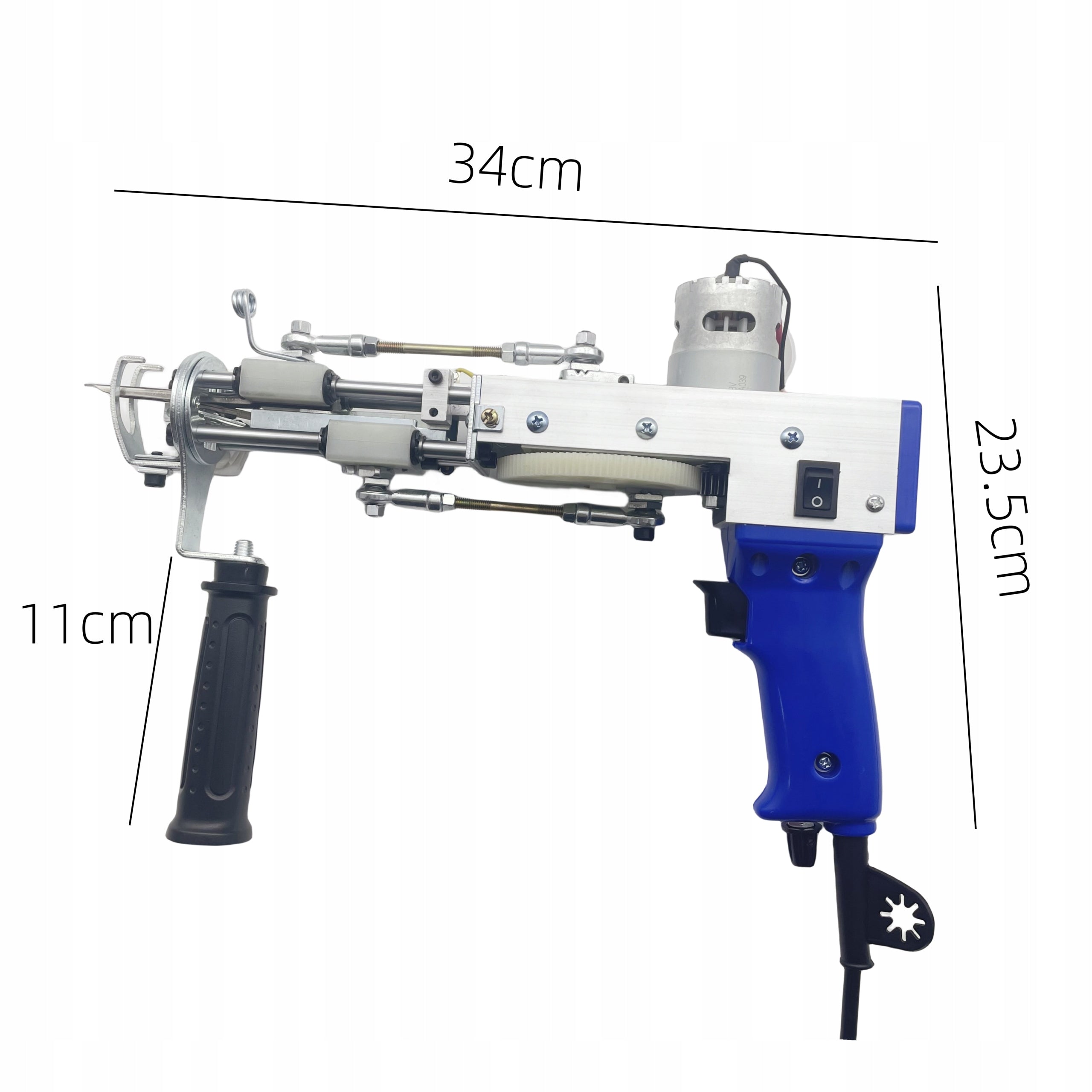 Tufting GUN Set (Pistolet + Machine) GUN MACHINE FABRIC TRIMMER YARN Dominant color blue